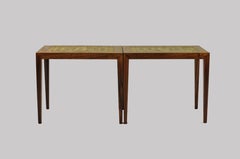 1960s Severin Hansen Sofa Table in Rosewood and Ceramics from Royal Copenhagen