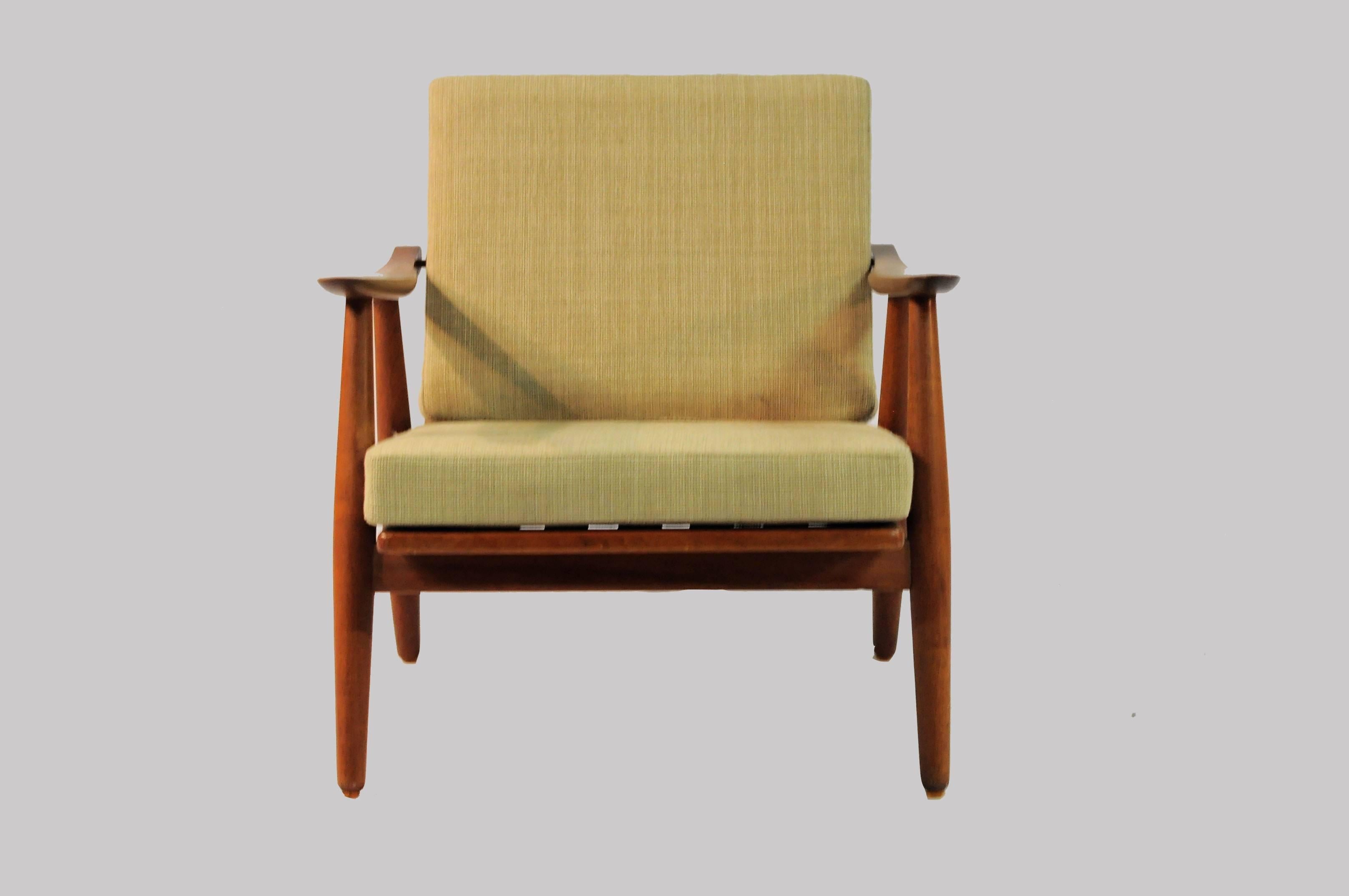 Danish 1950s Set of Two H.J. Wegner Model 240 Oak Lounge Chairs, GETAMA