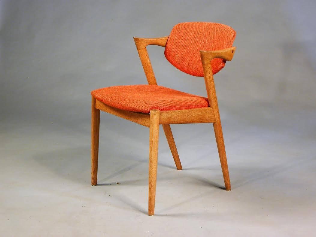 Scandinavian Modern 1960s Kai Kristiansen Model 42 Dining Chairs in Oak