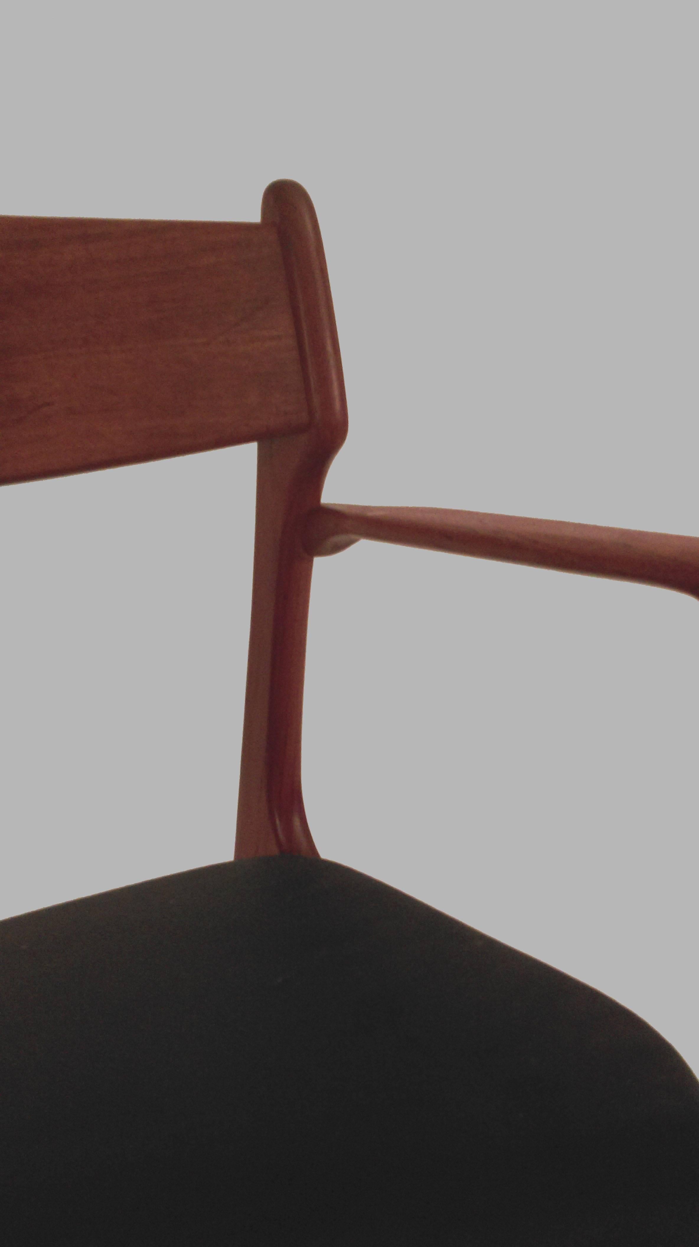 Scandinavian Modern 1950s Erik Buch Refinished Model 50 Armchair in Teak Inc. Reupholstery