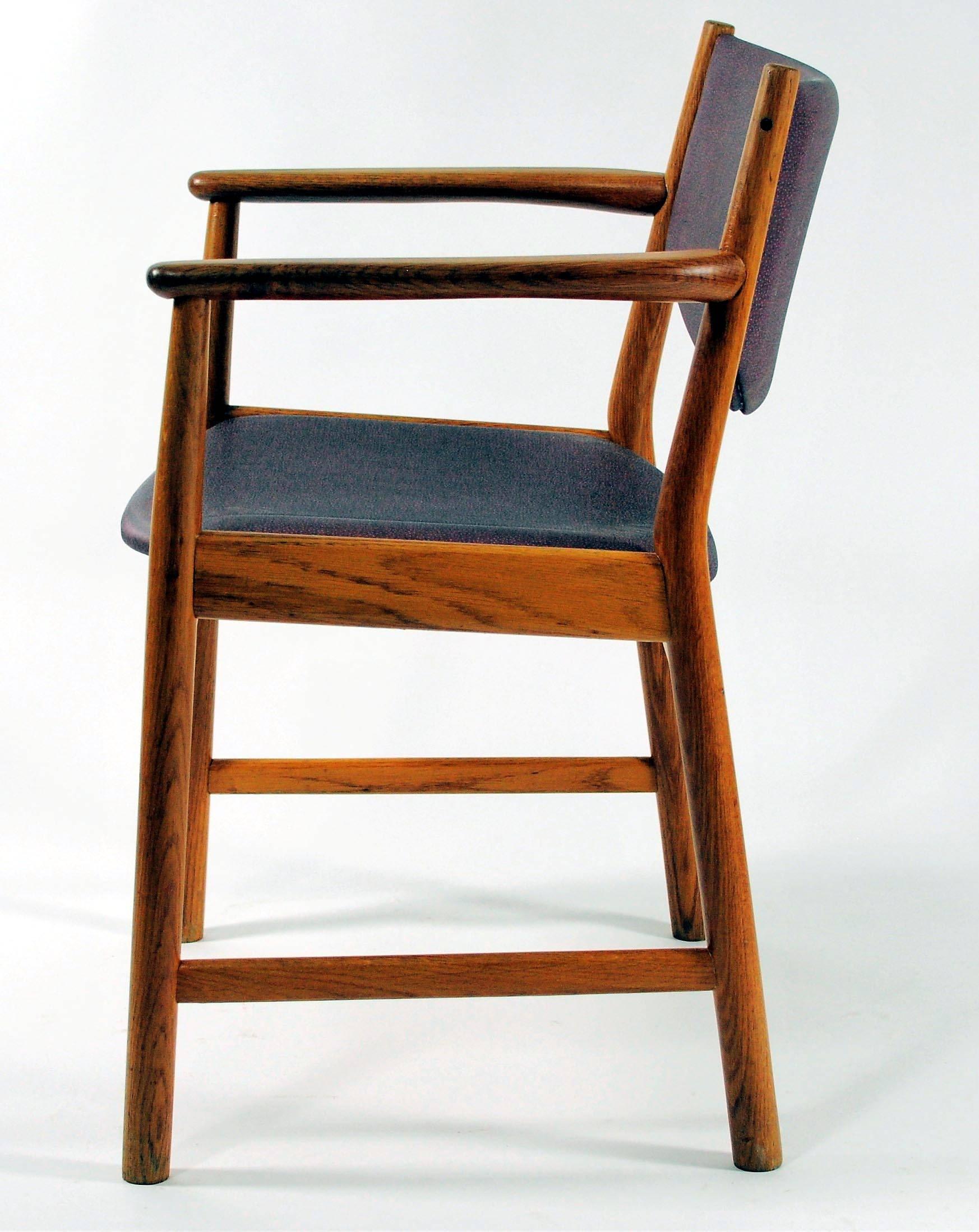 1960s Three Aksel Bender Madsen, Ejnar Larsen Oak Armchairs, Inc. Reupholstery In Good Condition For Sale In Knebel, DK