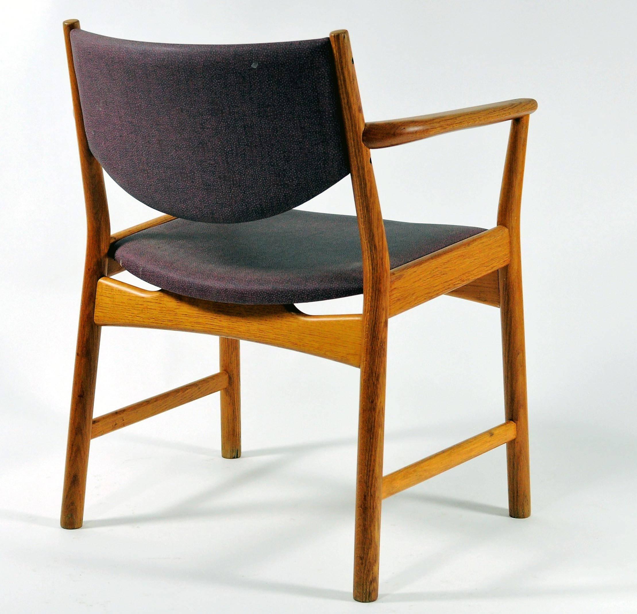 1960s Three Aksel Bender Madsen, Ejnar Larsen Oak Armchairs, Inc. Reupholstery For Sale 2