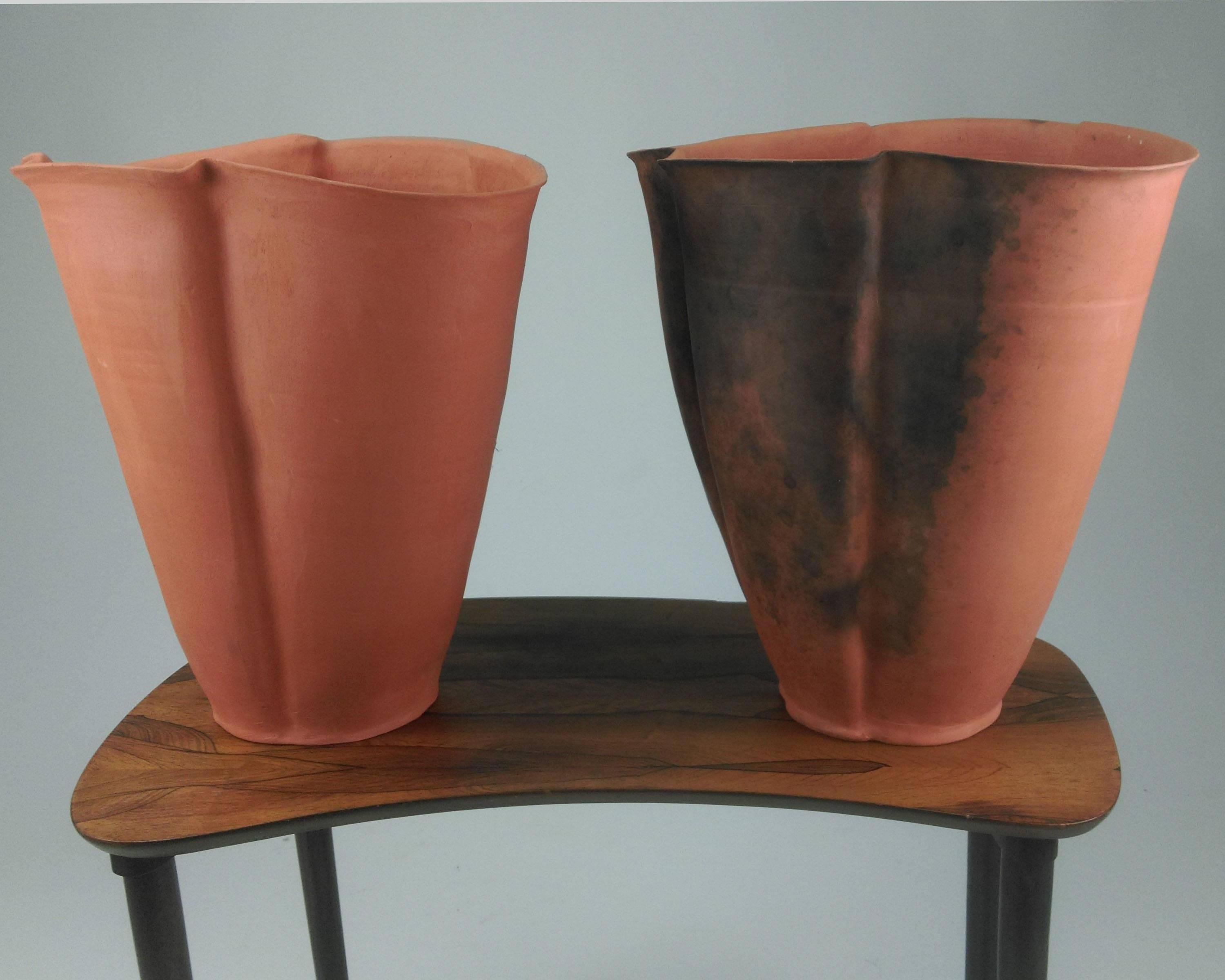 Danish Rare Set of Two Svend Hammershøi Large Unglazed Earthenware Vases, 1930 For Sale