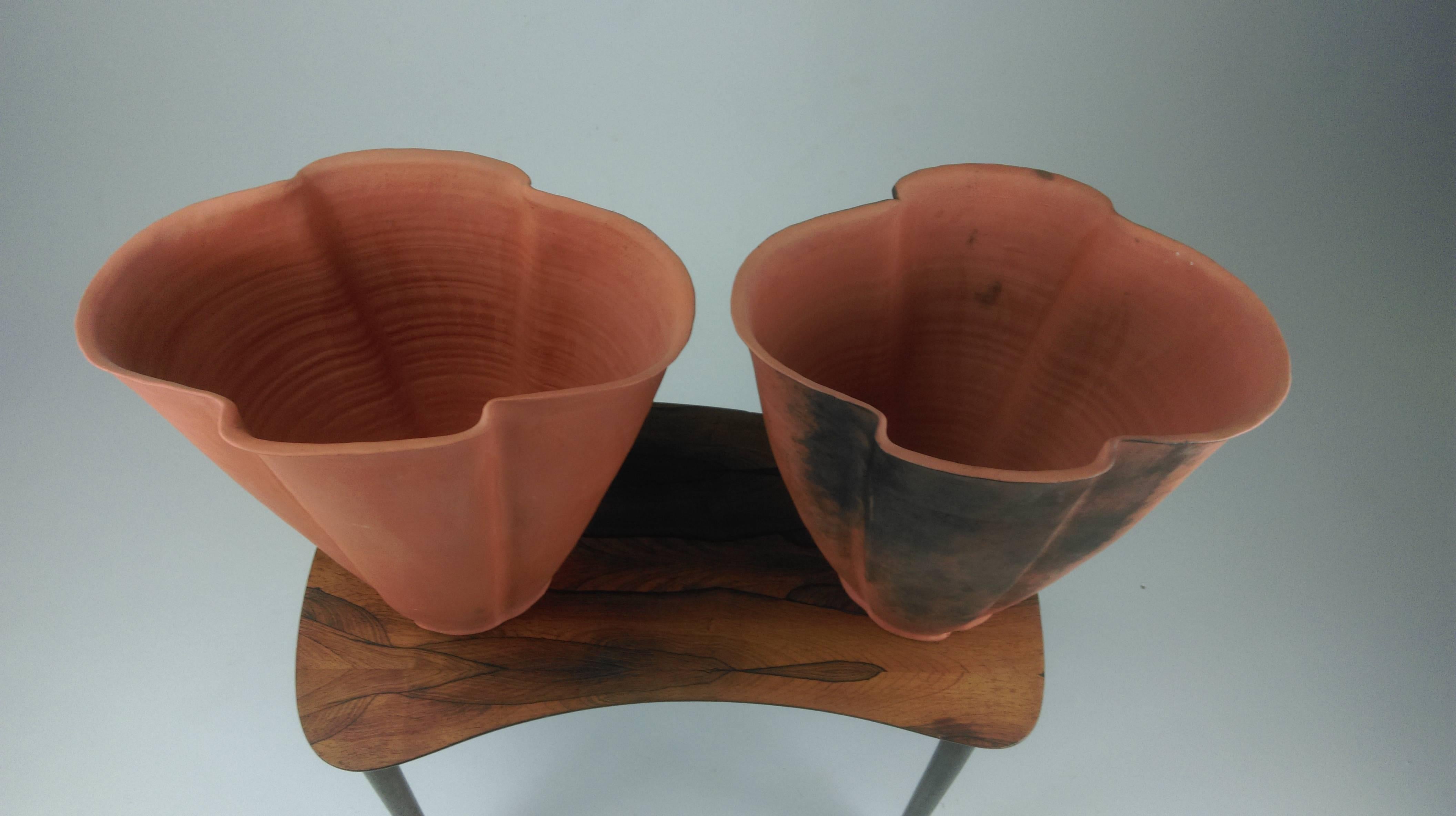 Art Deco Rare Set of Two Svend Hammershøi Large Unglazed Earthenware Vases, 1930 For Sale