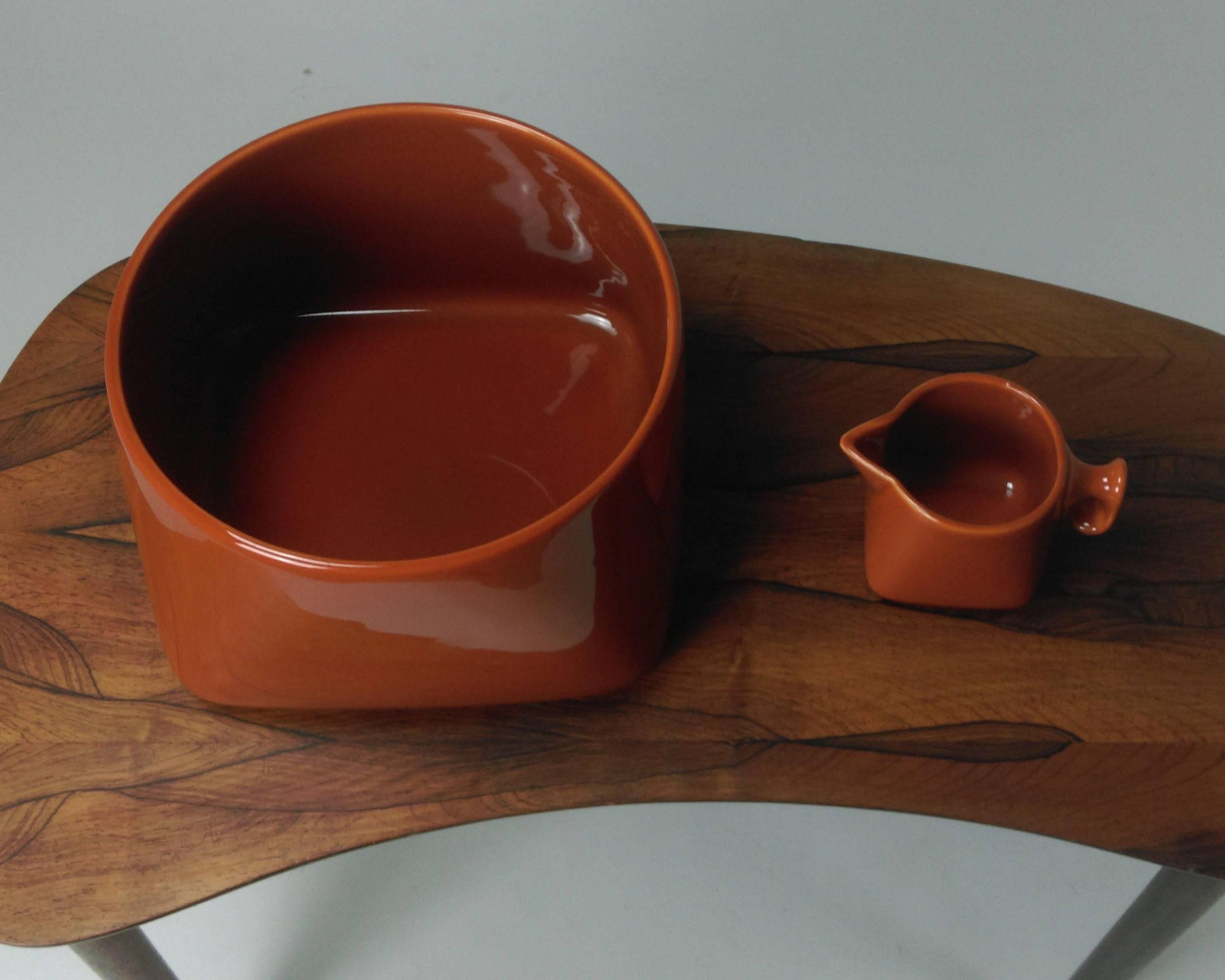 Scandinavian Modern 1960s Nanna Ditzel Bowl and Creamer by Nanna Ditzel for Soholm