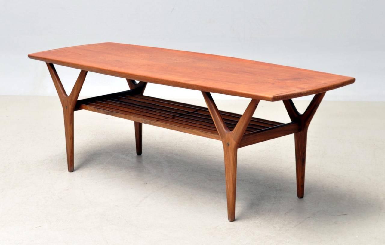 Scandinavian Modern 1960s Henning Kjaernulf Coffee Table in Teak