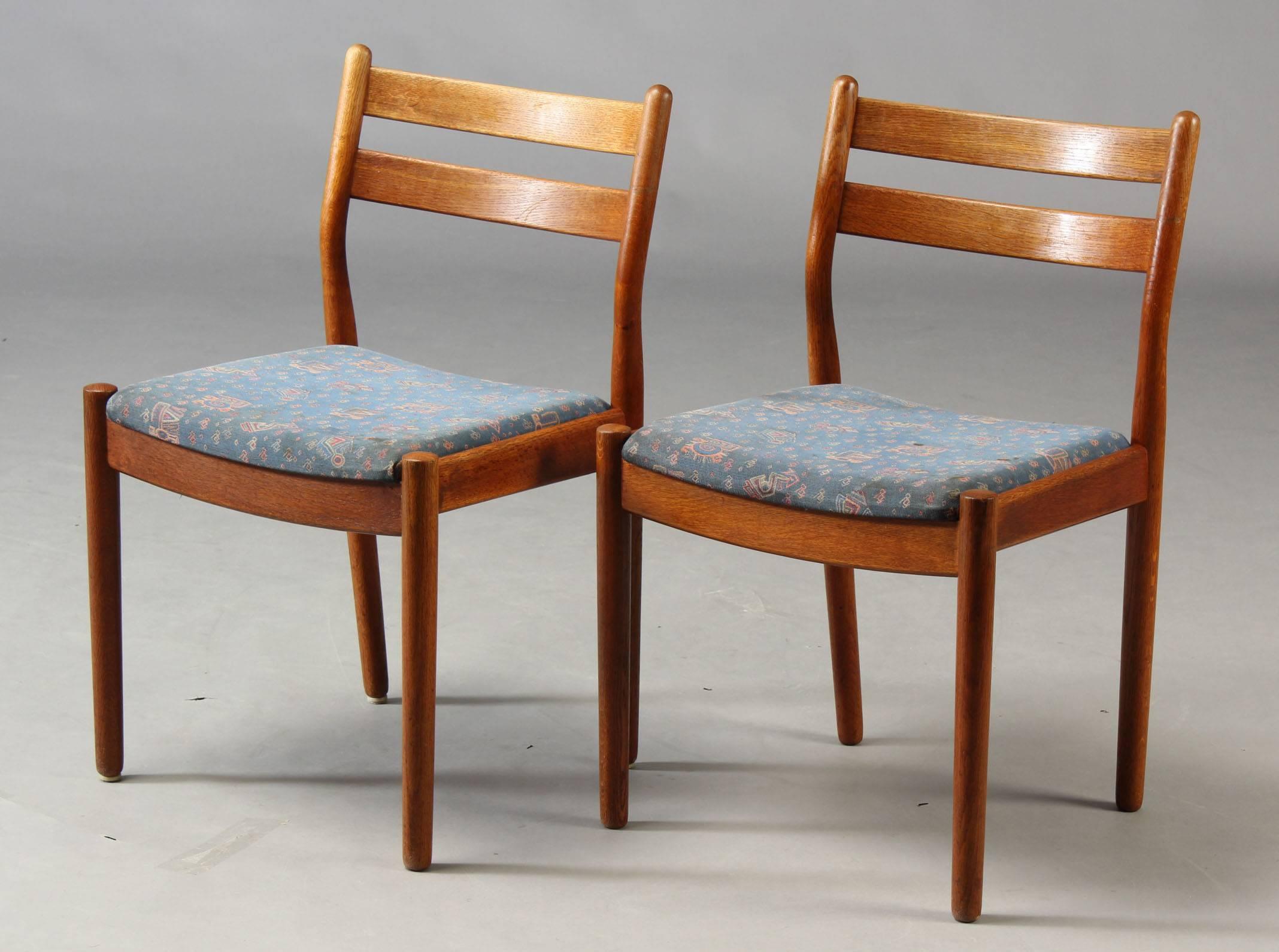 Scandinavian Modern 1960s Set of Four Reupholstered Danish Dining Chairs Model J61 by Poul Volther