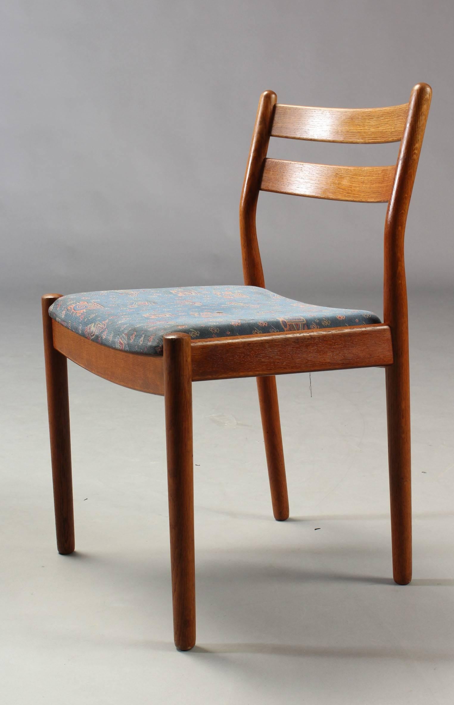 Mid-20th Century 1960s Set of Four Reupholstered Danish Dining Chairs Model J61 by Poul Volther