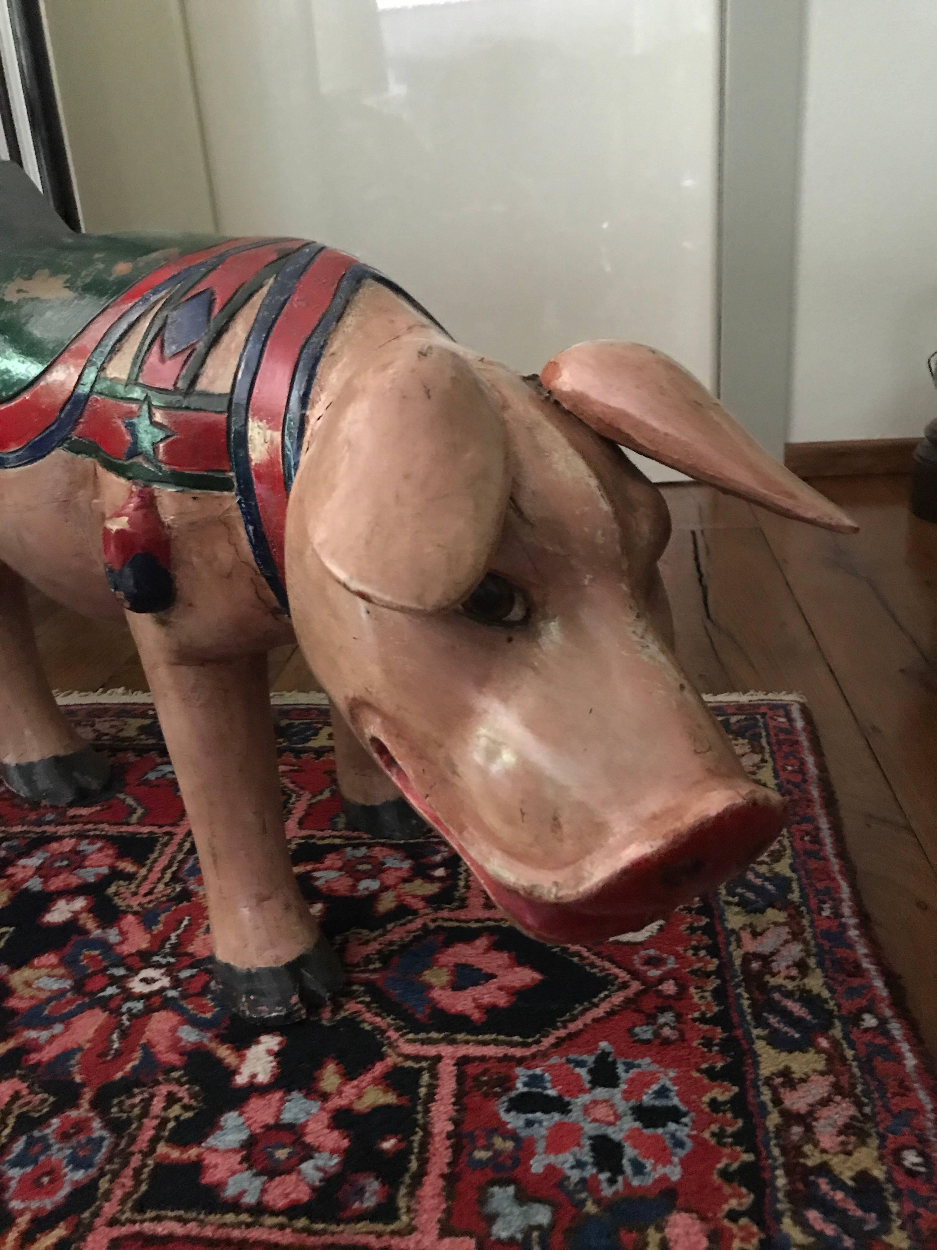 Late Victorian Fairmill Pig Second of a Pair “1900” Extremely Rare one of two