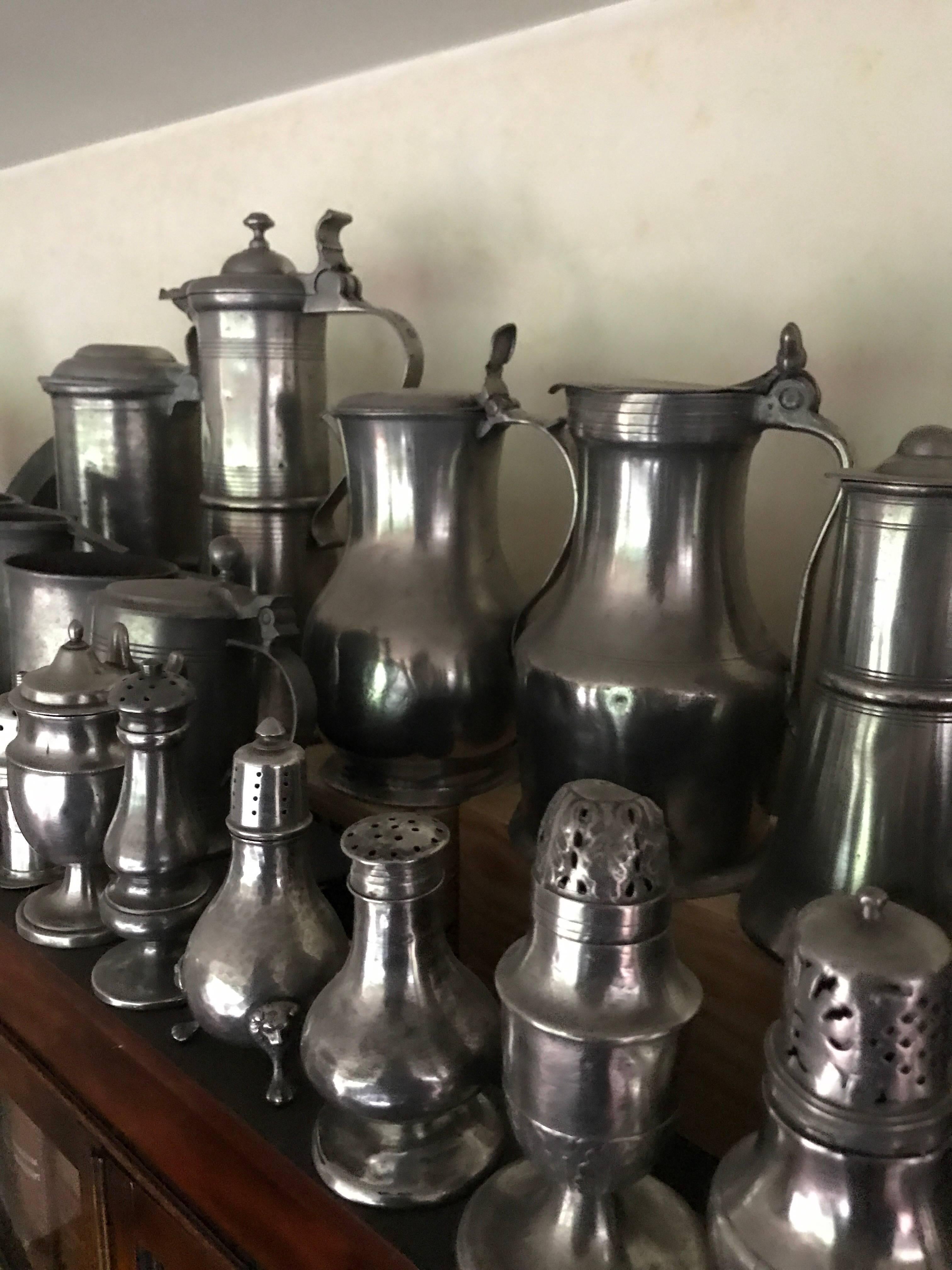 18th Century Wonderful “Pewter” Collection off  47 Items  for  1 price 18th and 19th Century! For Sale