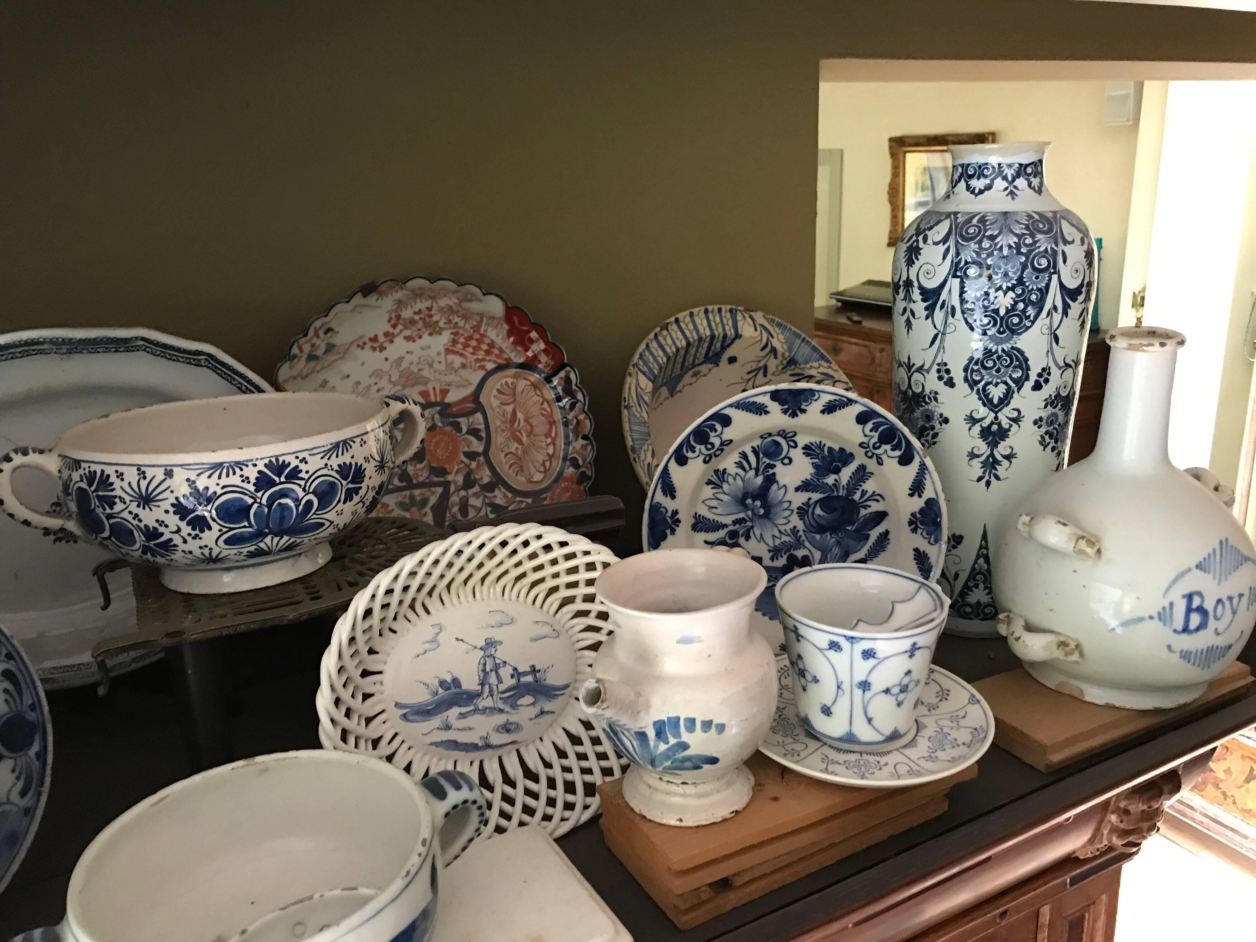 Louis XIV “Blue faience” Collection (17i)Delft 18th  Dutch Flemish French Portuguese Items For Sale