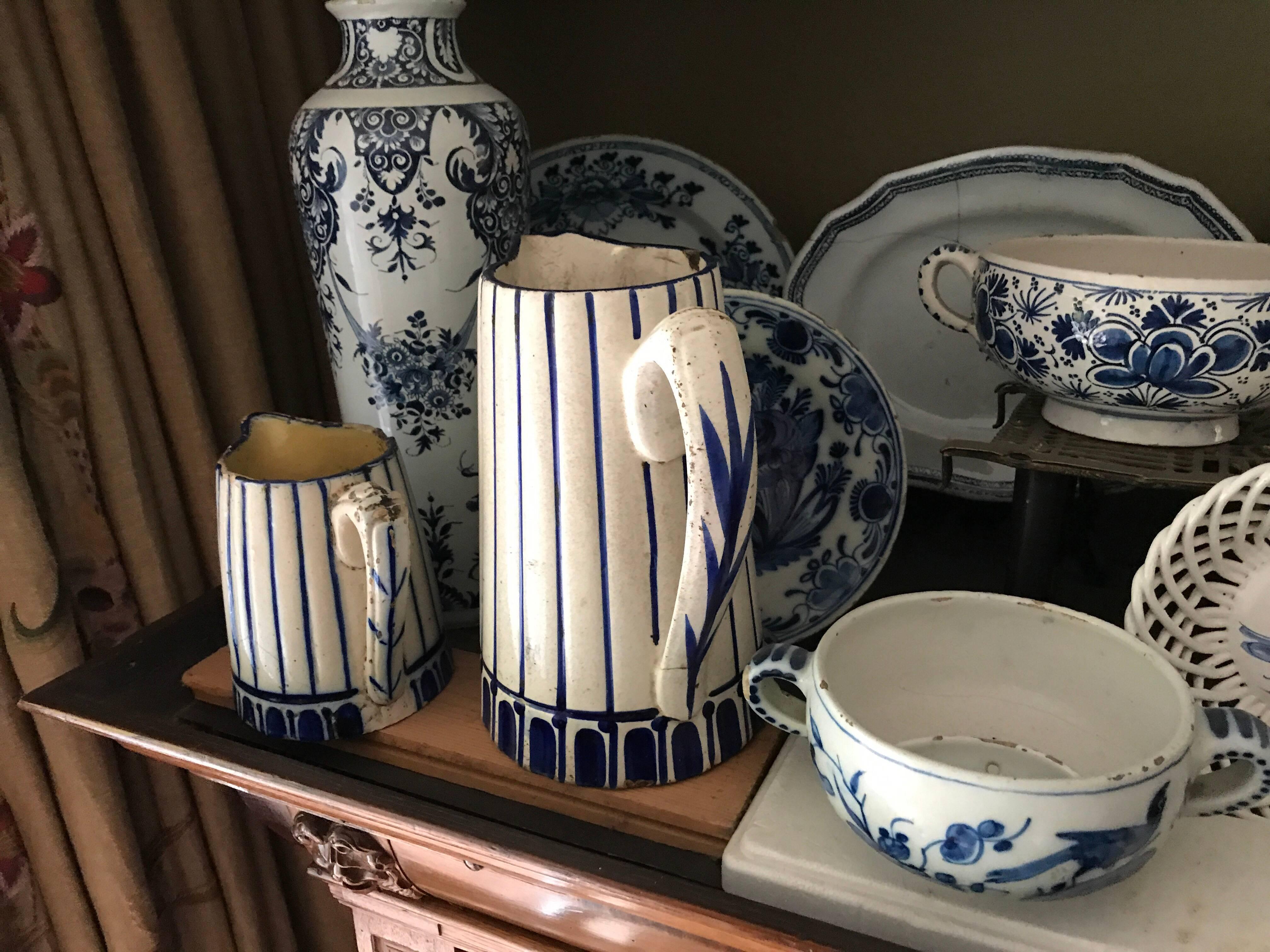 Hand-Crafted “Blue faience” Collection (17i)Delft 18th  Dutch Flemish French Portuguese Items For Sale