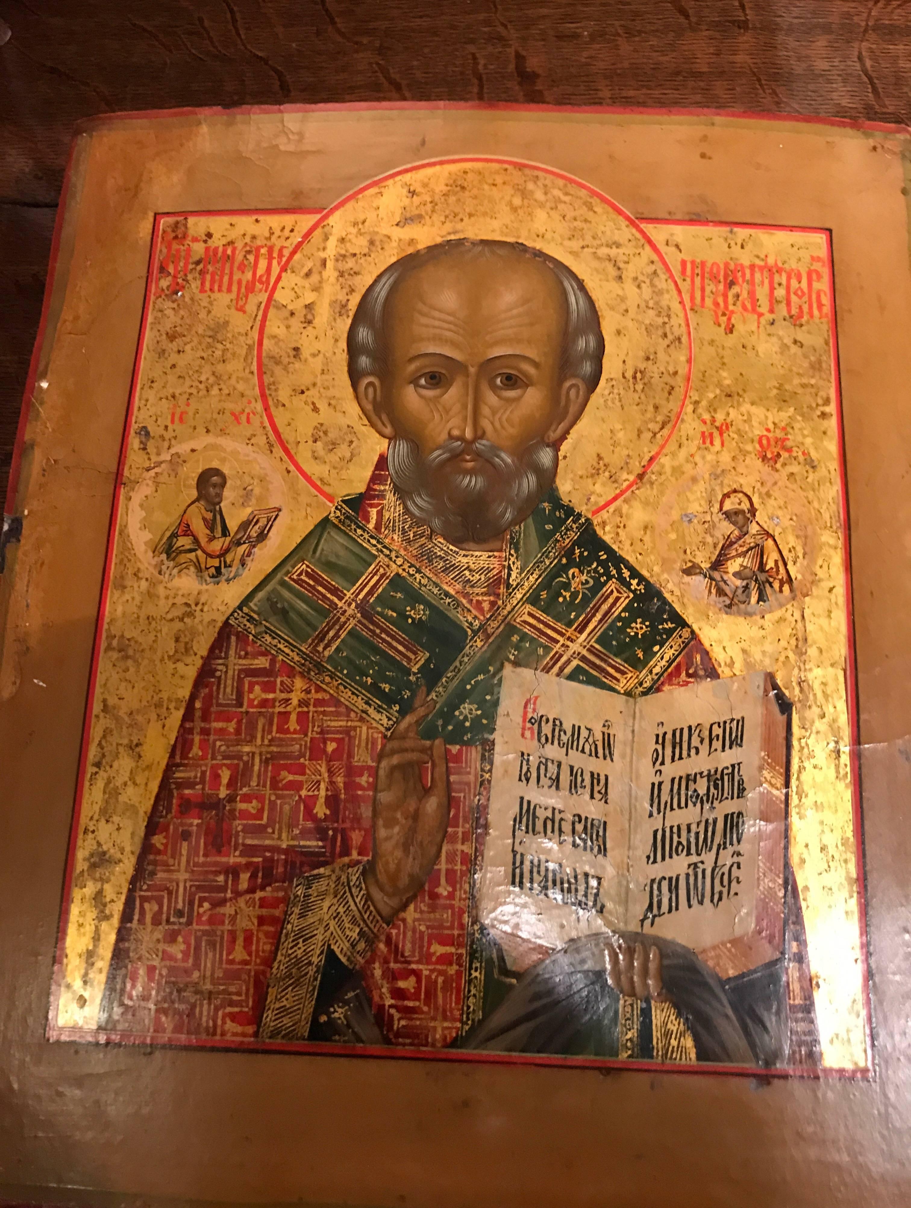Icon of Nikolae Cudotvorec Silver by E. Fedorowitsch St Petersburg For Sale 2