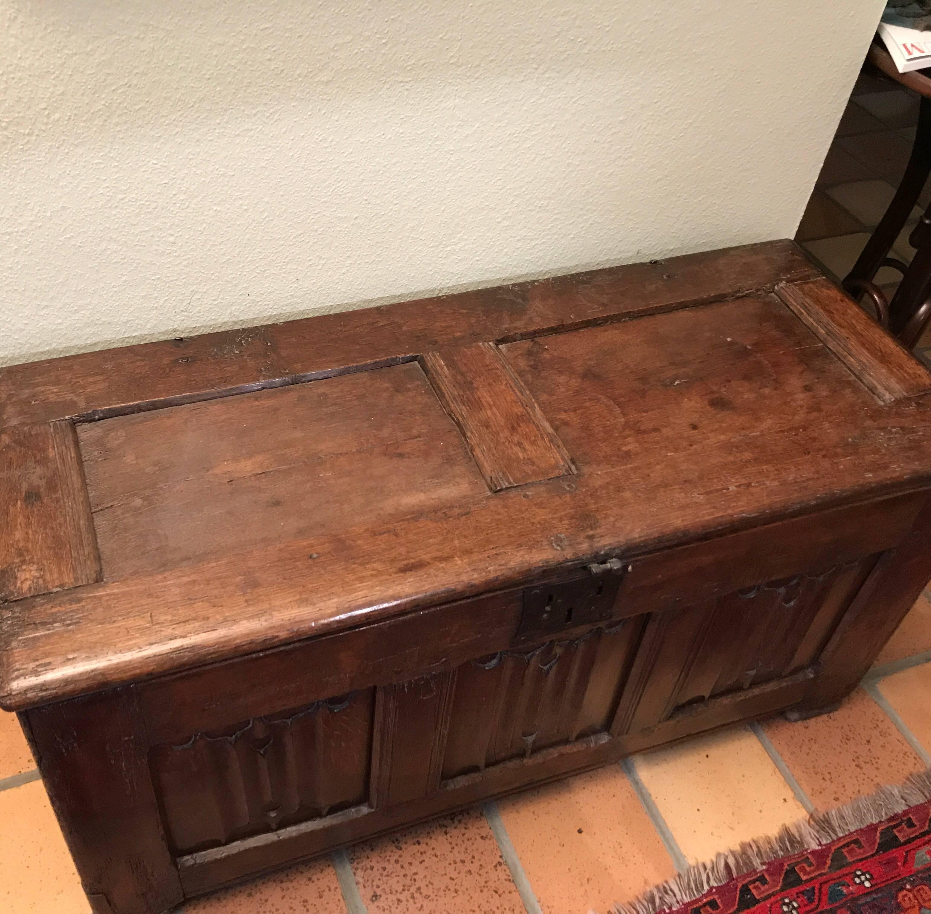 18th Century and Earlier Gothic Late 15th Century Chest Linenfold Pannels of the Period