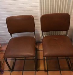 Paar Thonet-Stühle, ca. 1935-1950, Modell B32, Simili, signierte Sammlerstücke