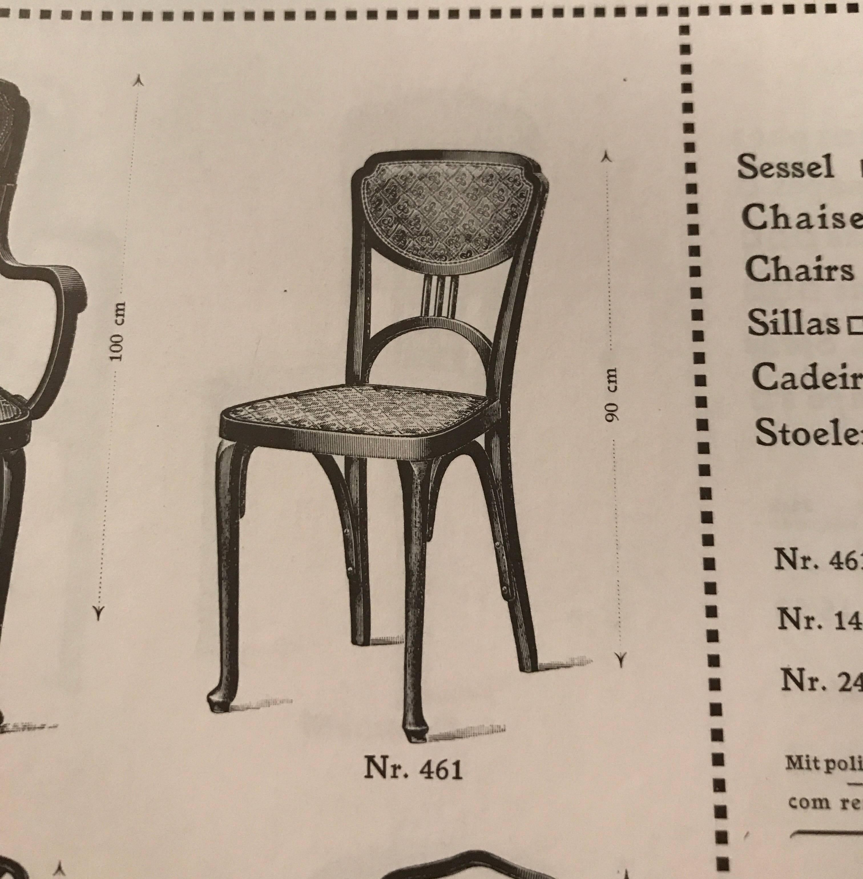 Bentwood Jugendstil or Art Nouveau Thonet Chairs in  Catalogue of 1910 , Set of 4  For Sale