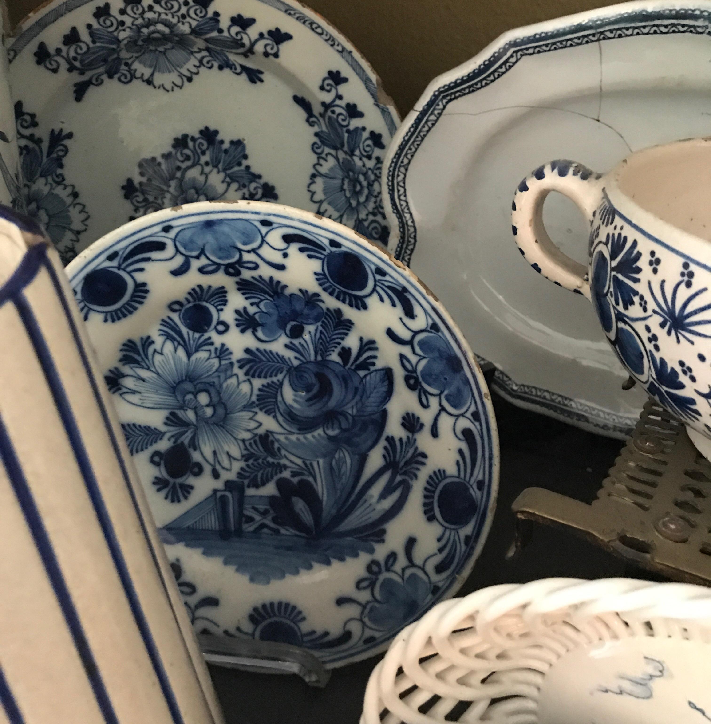 “Blue faience” Collection (17i)Delft 18th  Dutch Flemish French Portuguese Items For Sale 9