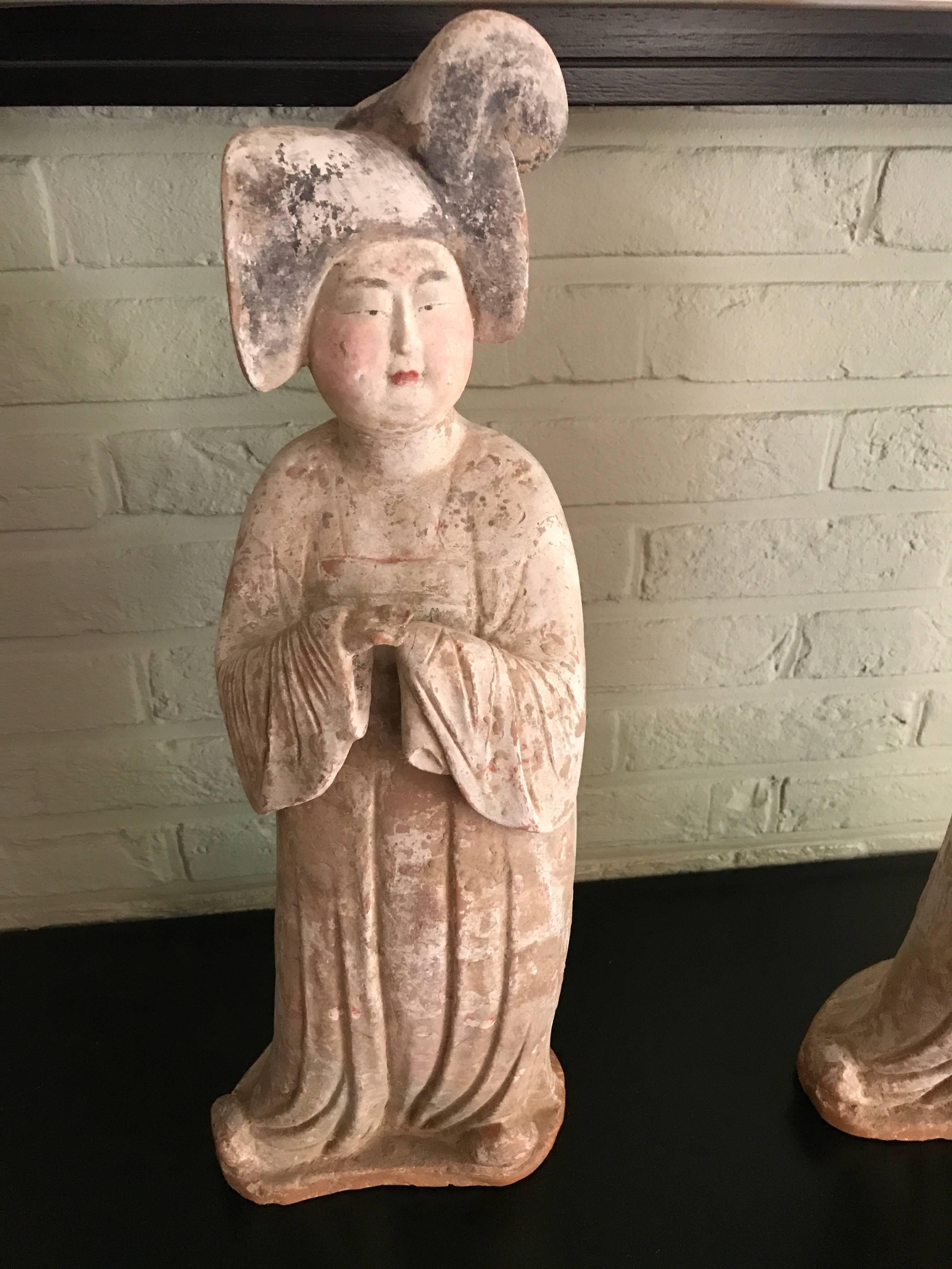 Hand-Crafted Three Tang Dynasty Fat Ladies 618-907ad Tl Test Authenticity Test
! For Sale