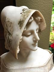 Woman Bust by Vicari Cristoforo White Marble