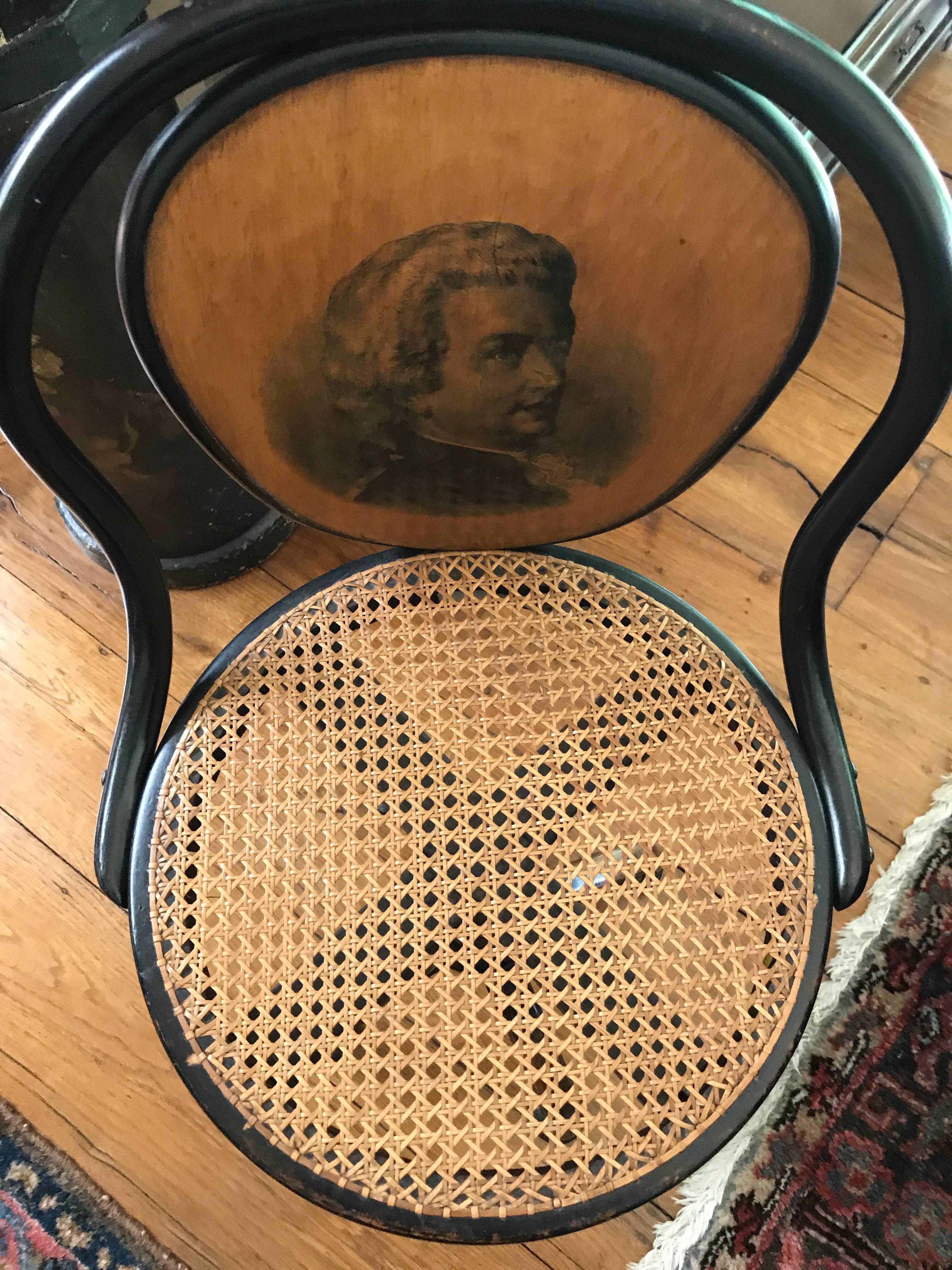 19th Century Thonet bentwood  Piano Stool nr2 Russian Label  Stamp Mozart Lyra Print, 1890