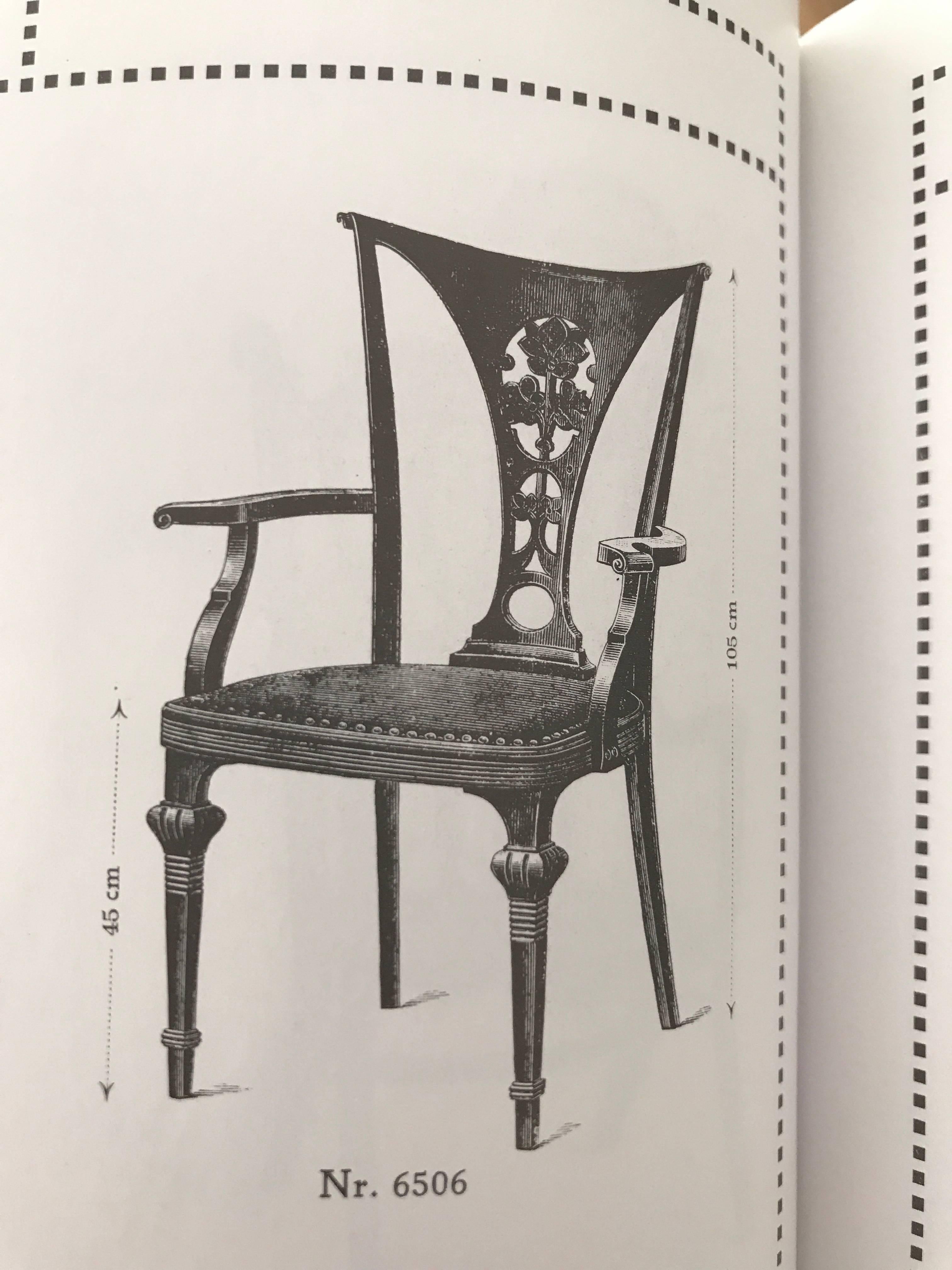 Two very rare Thonet armchairs with original upholstering
stamped Thonet
published in the Thonet catalogue 1911-1915 as nr 6506
These armchairs are not typical bentwood Thonet chairs and are often not recognized as Thonet chairs and that’s why