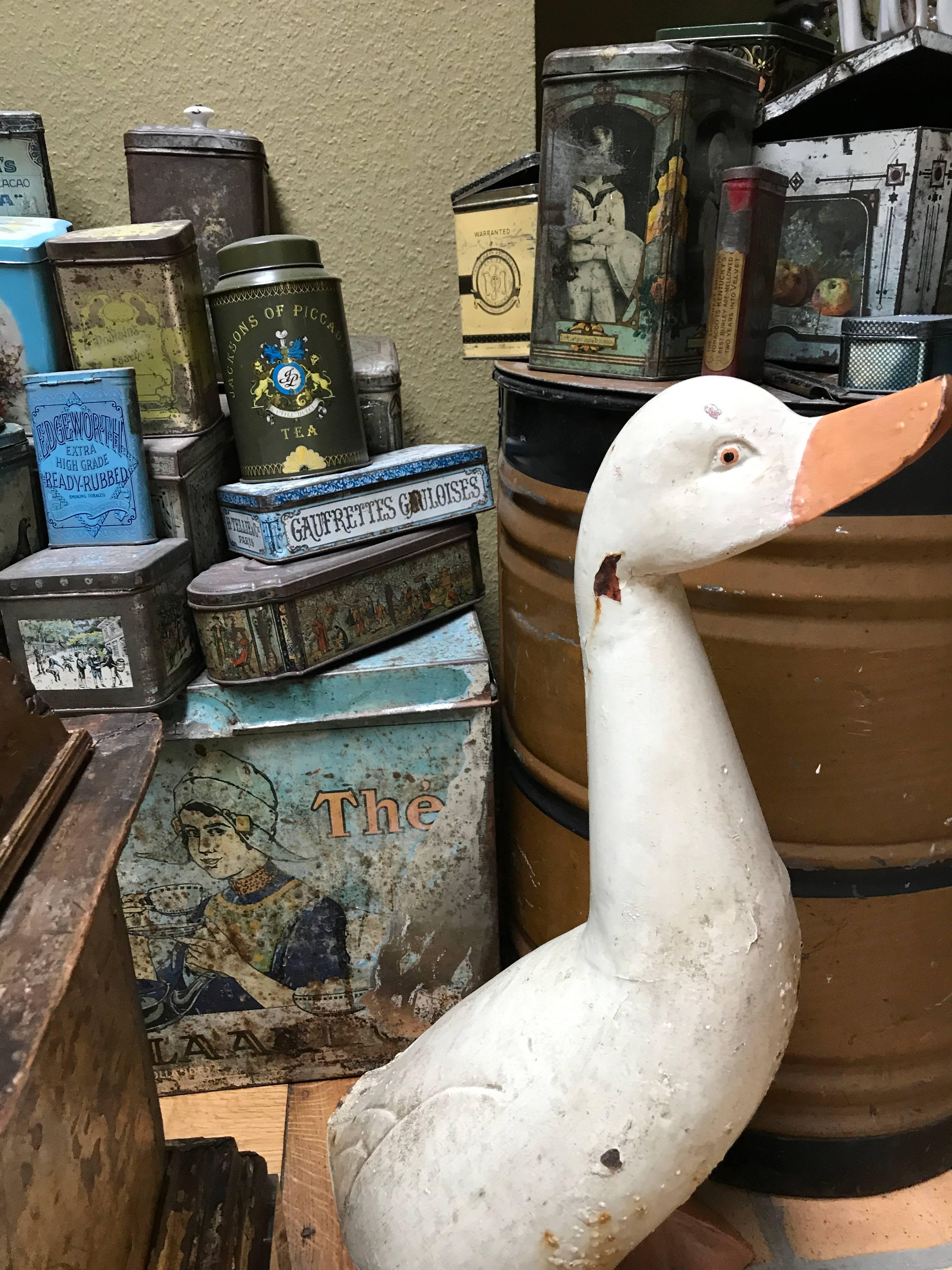 Early 20th Century Collection of Tins and a Tin Duck circa 1900 Total 27 Items 