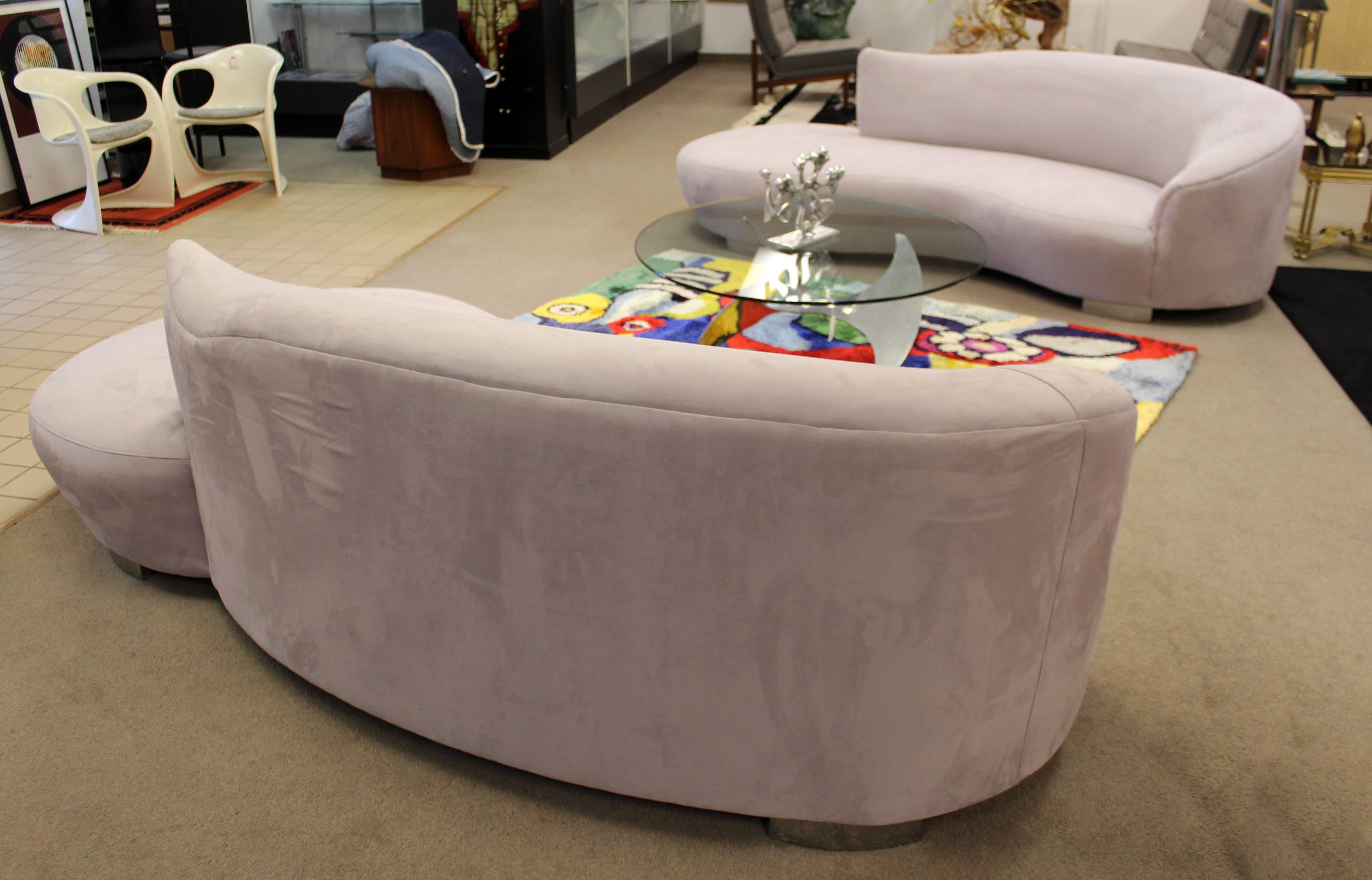 Mid-Century Modern Vladimir Kagan Curved Cloud Sofa with Chrome Base at ...