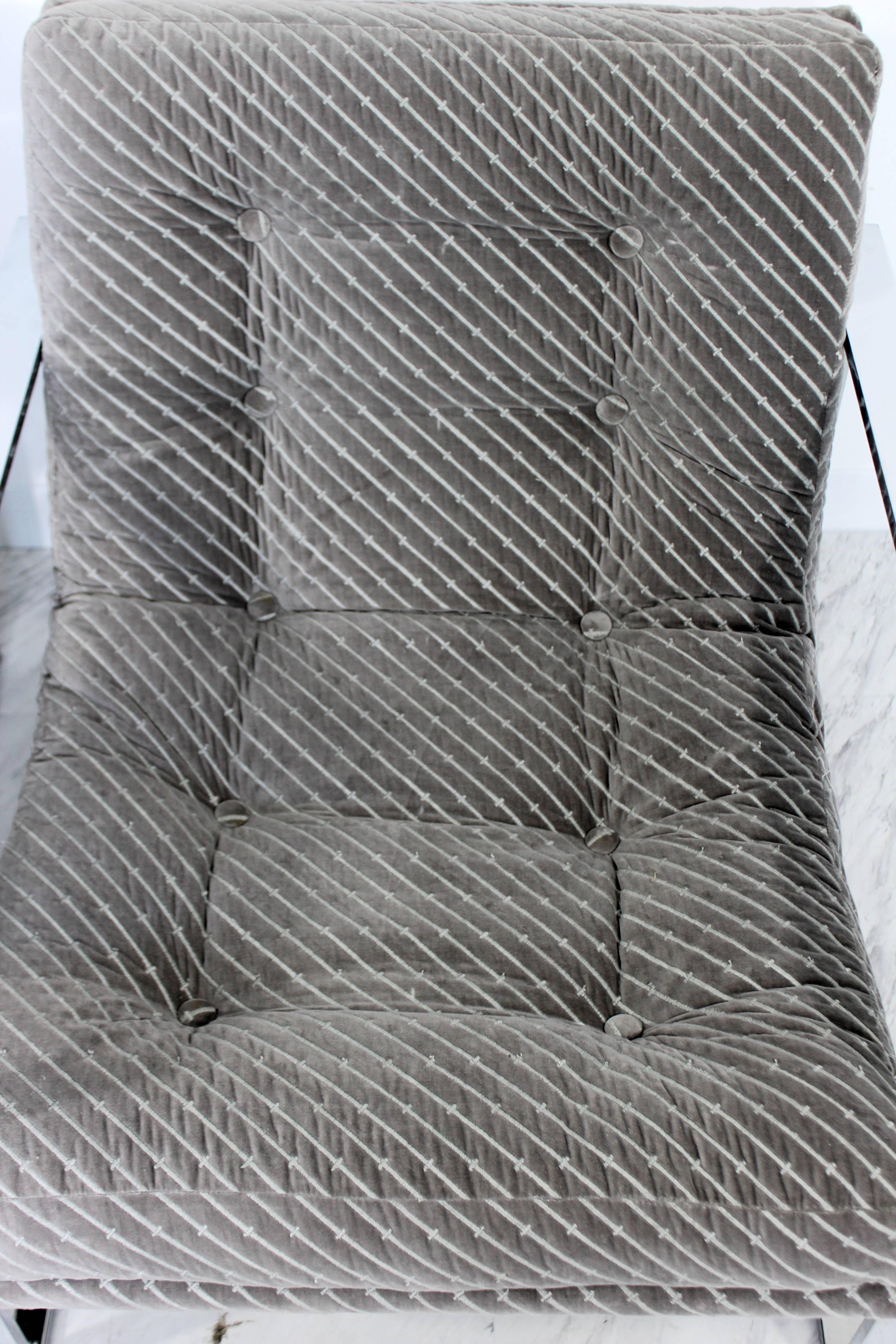 Mid-Century Modern Milo Baughman Attributed Flat Bar Scoop Lounge Chairs, Pair 1