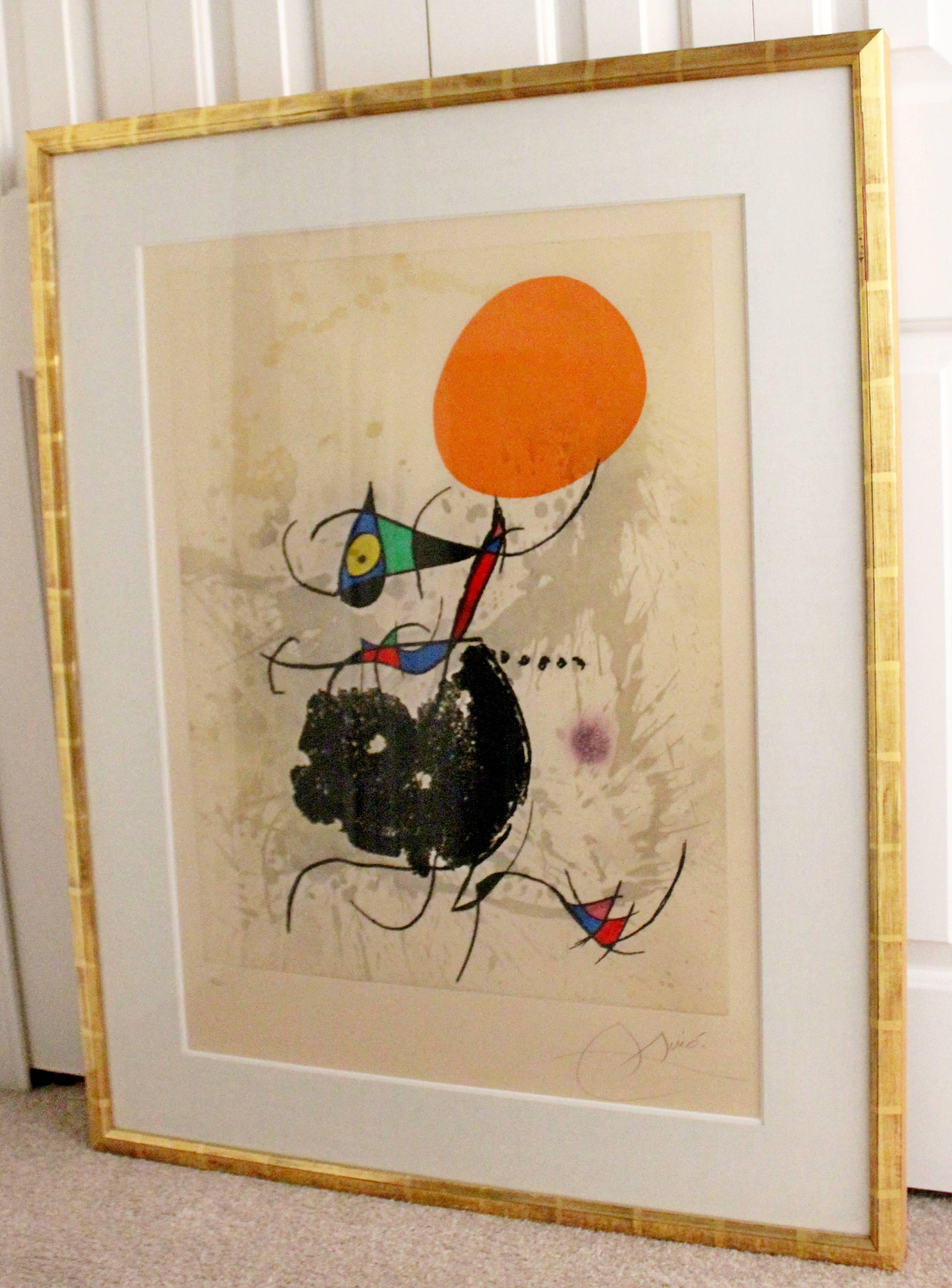 For your consideration is a stunning, signed color etching and aquatint numbered 16/50, circa the 1970s. Titled Terre Atteinte Et Soleil Intact, 1973. Comes with a COA from Detroit Fine Art Appraisers. In excellent condition. The dimensions of the