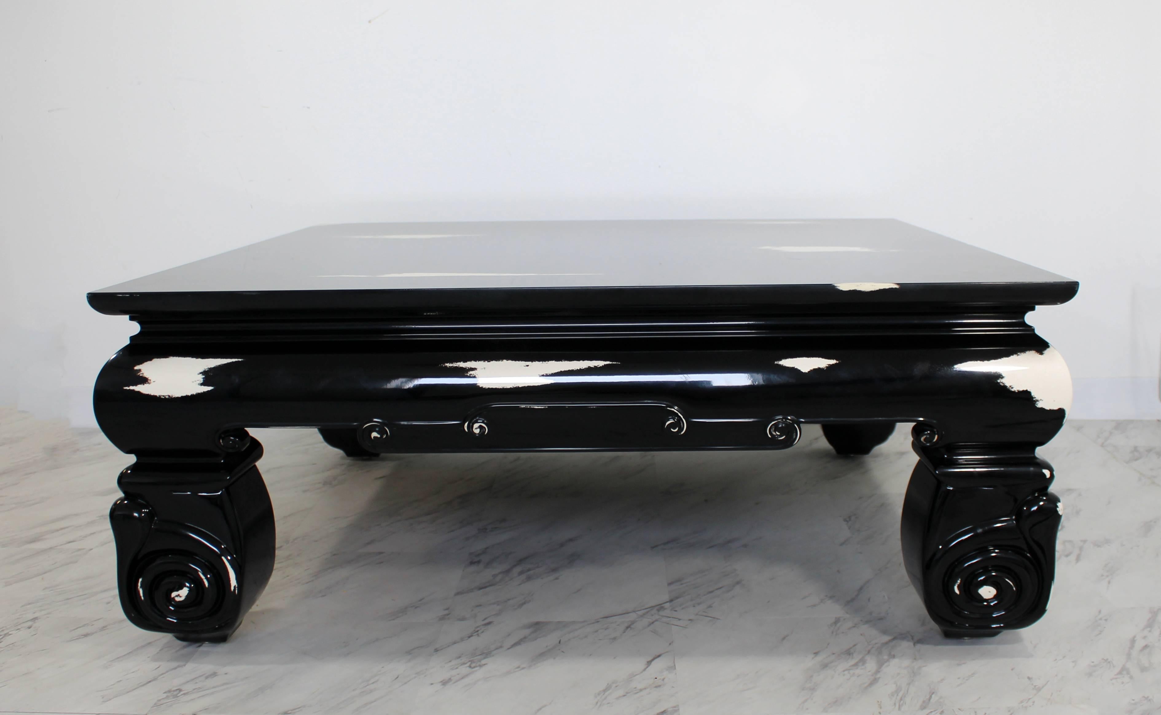 Late 20th Century Mid-Century Modern Large Square Coffee Table, Karl Springer Style