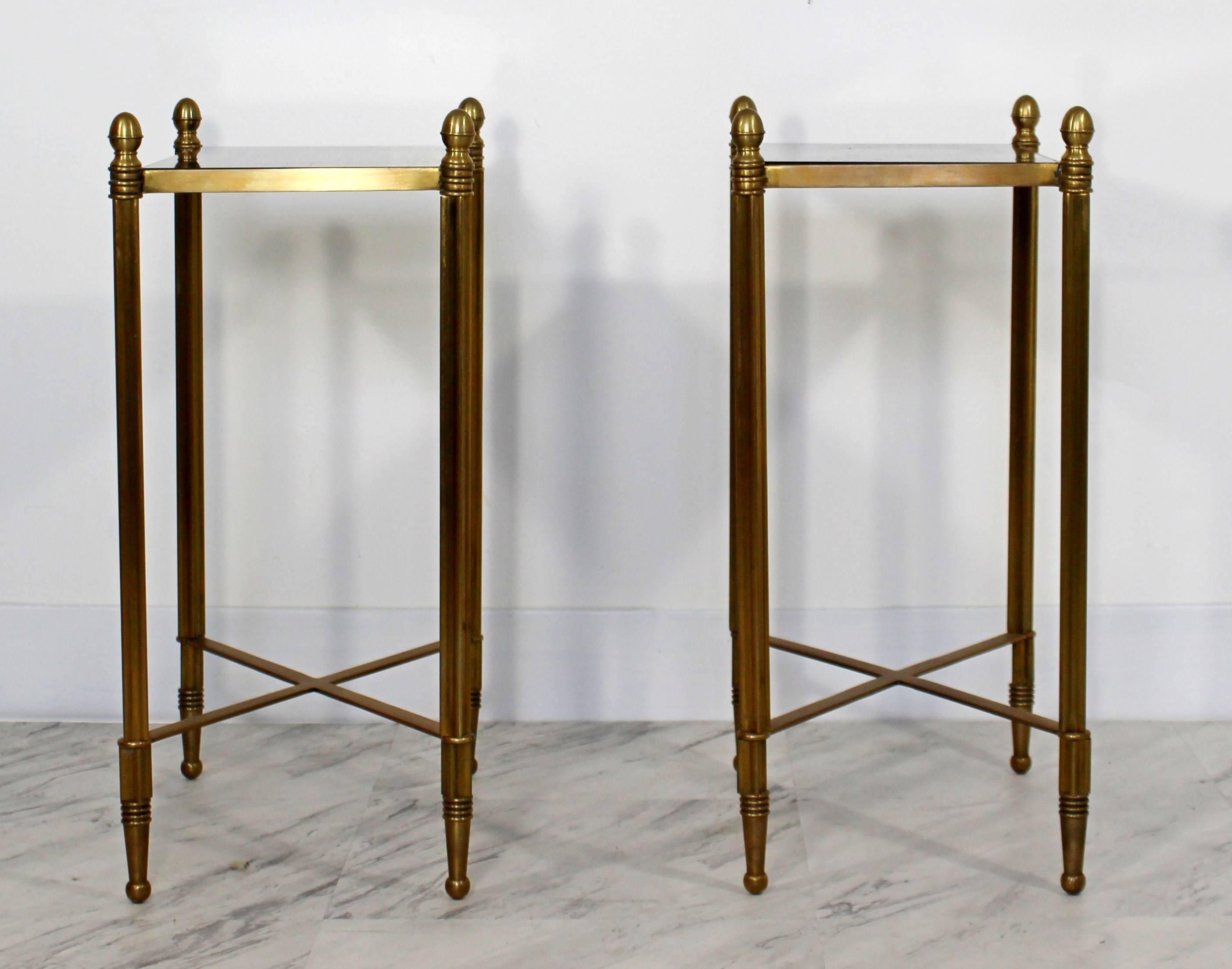 Late 20th Century Contemporary Modern Pair of Global Views Bronze Acorn Side End Tables