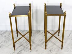 Contemporary Modern Pair of Global Views Bronze Acorn Side End Tables