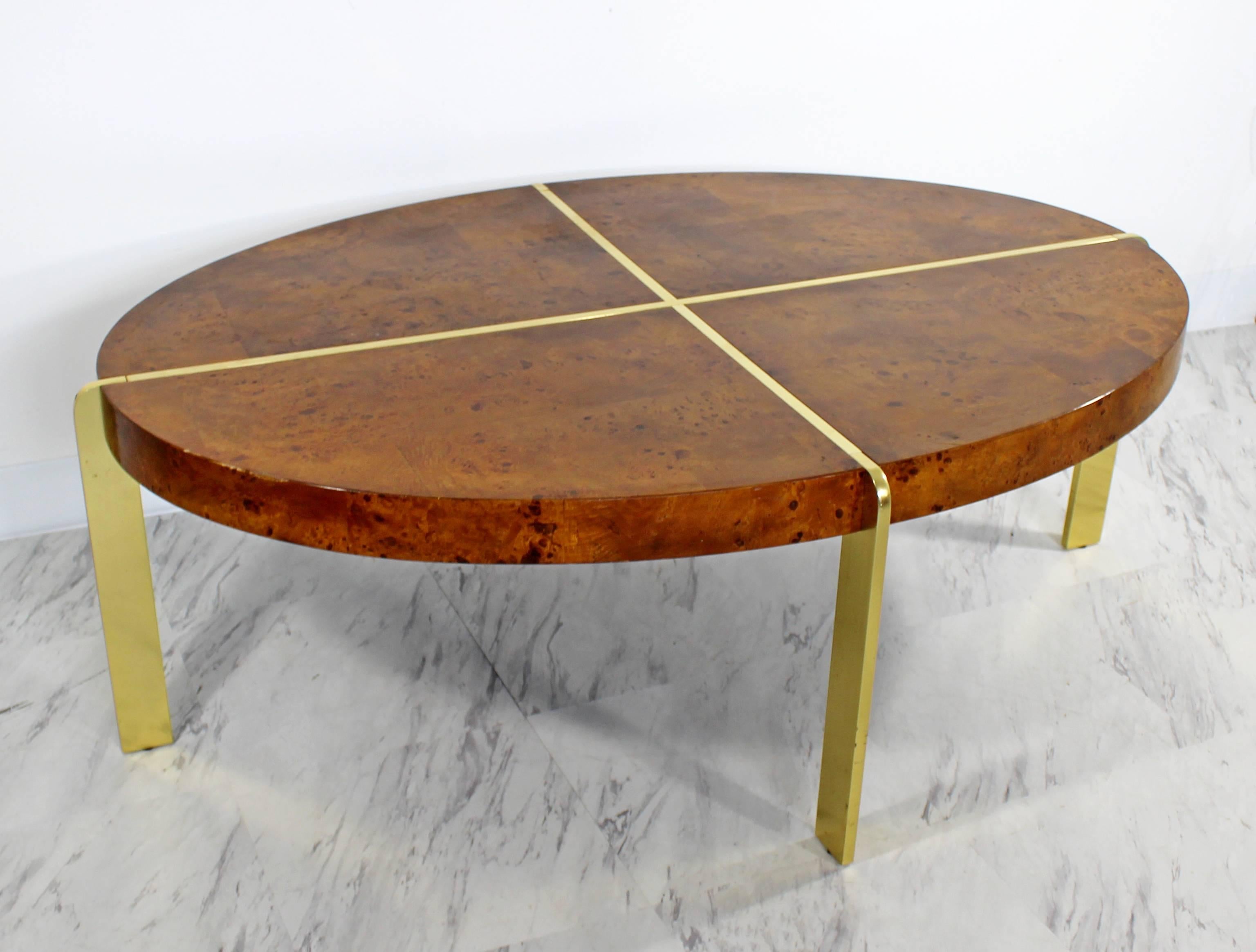 wood and brass coffee table