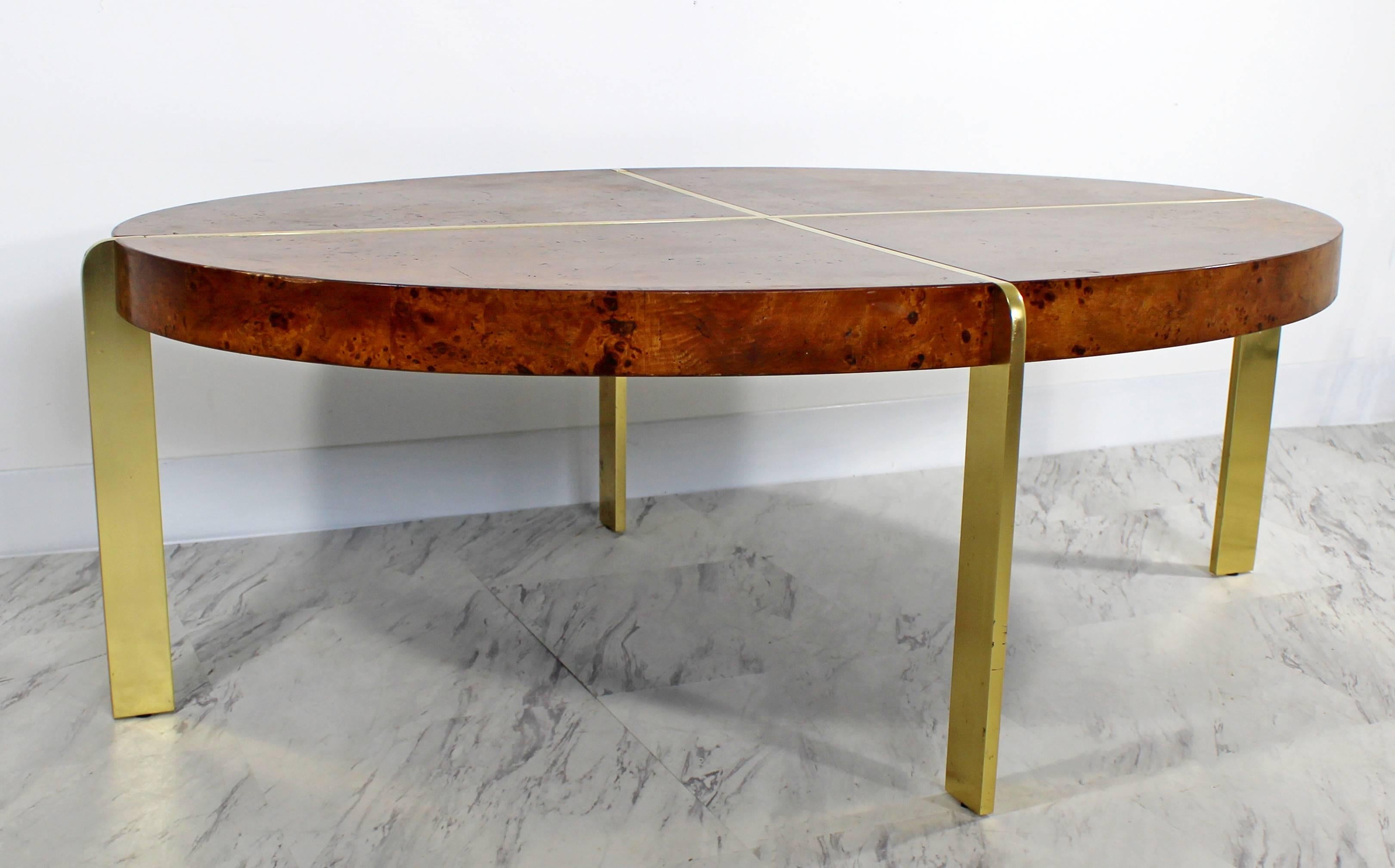 wood brass coffee table