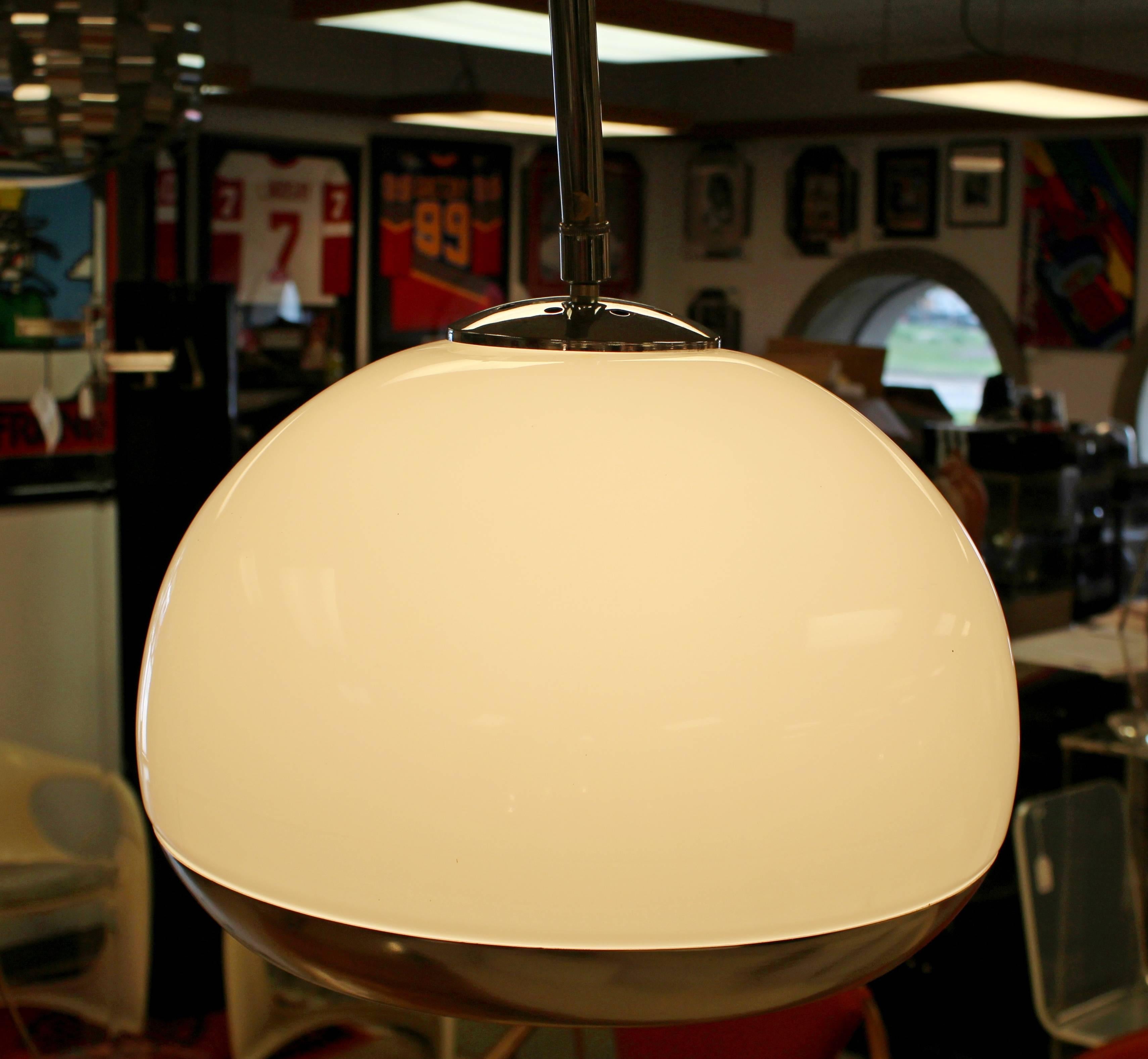 American Mid-Century Modern Harvey Guzzini Arco Laurel Floor Lamp Chrome Marble Italian