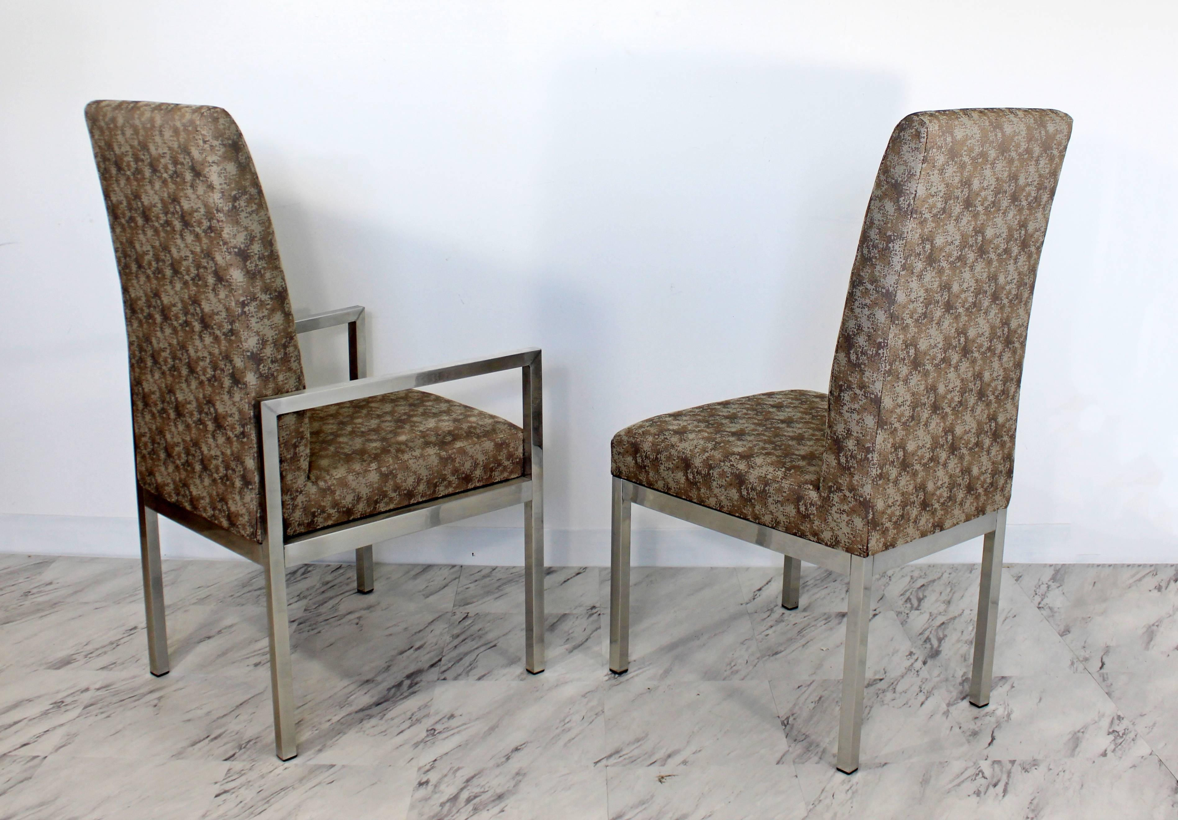 Late 20th Century Mid-Century Modern Set of Six Milo Baughman for DIA Chrome Dining Chairs