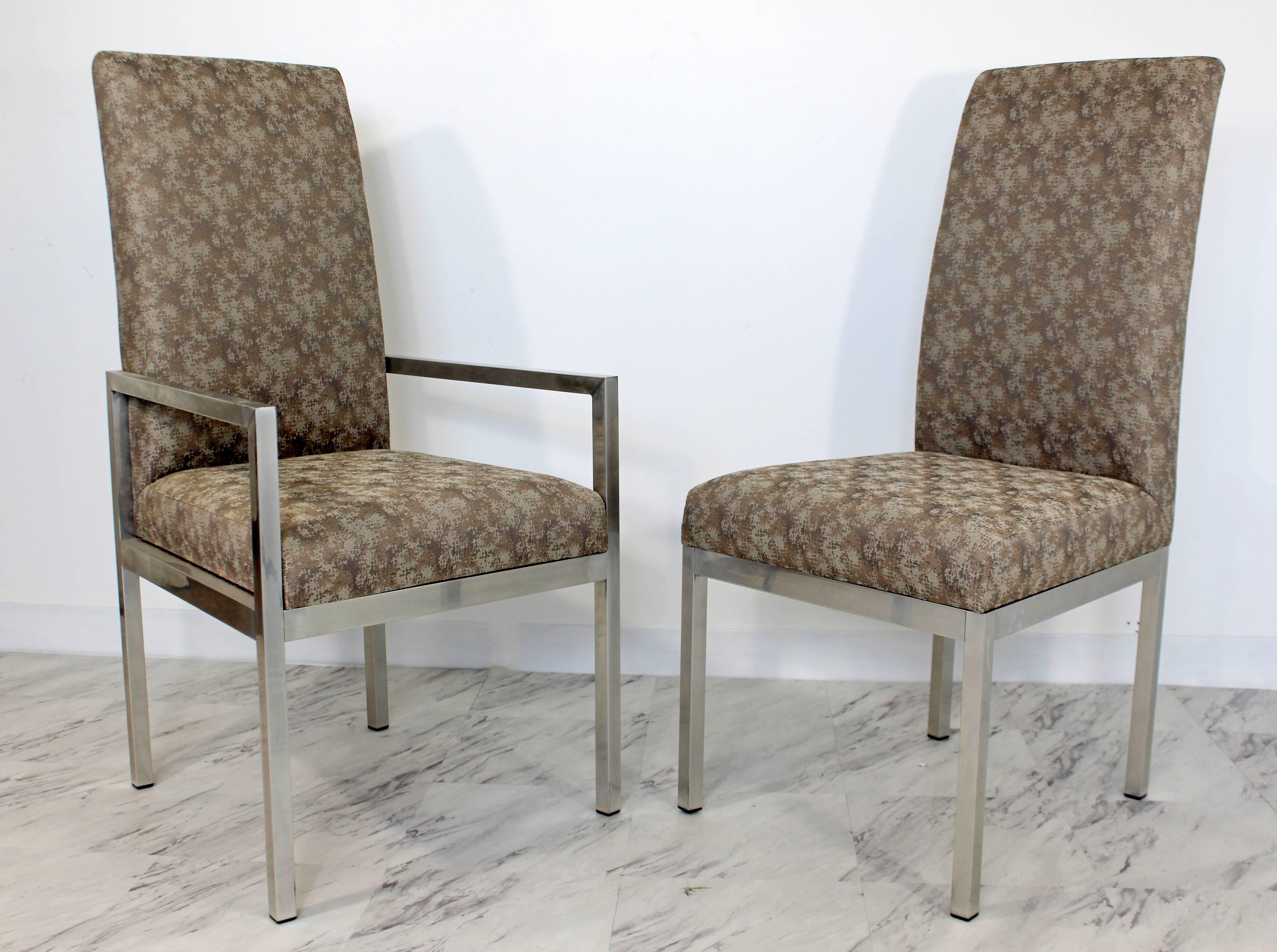 American Mid-Century Modern Set of Six Milo Baughman for DIA Chrome Dining Chairs