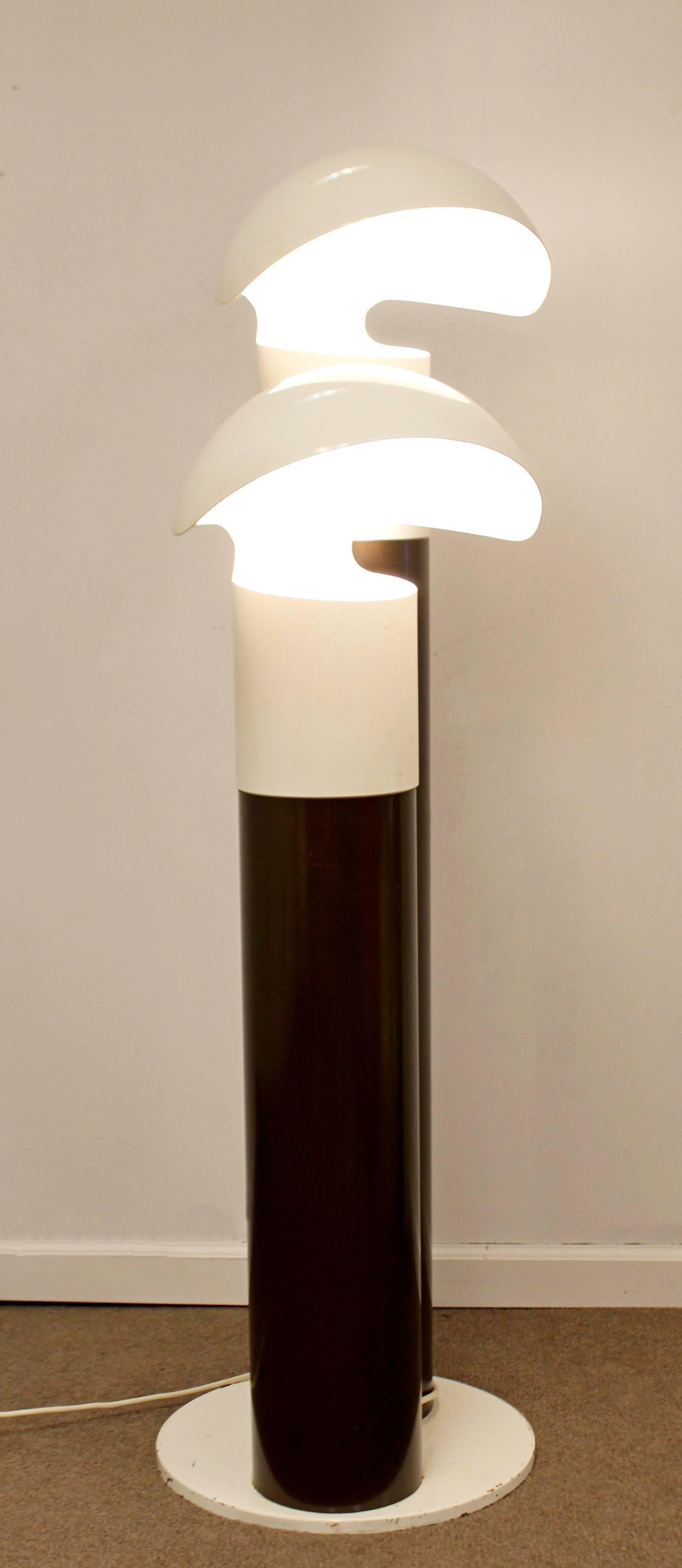 Mid-Century Modern Italian Metal Dual Head Floor Lamp by Francesco Buzzi Ceriani In Good Condition In Keego Harbor, MI