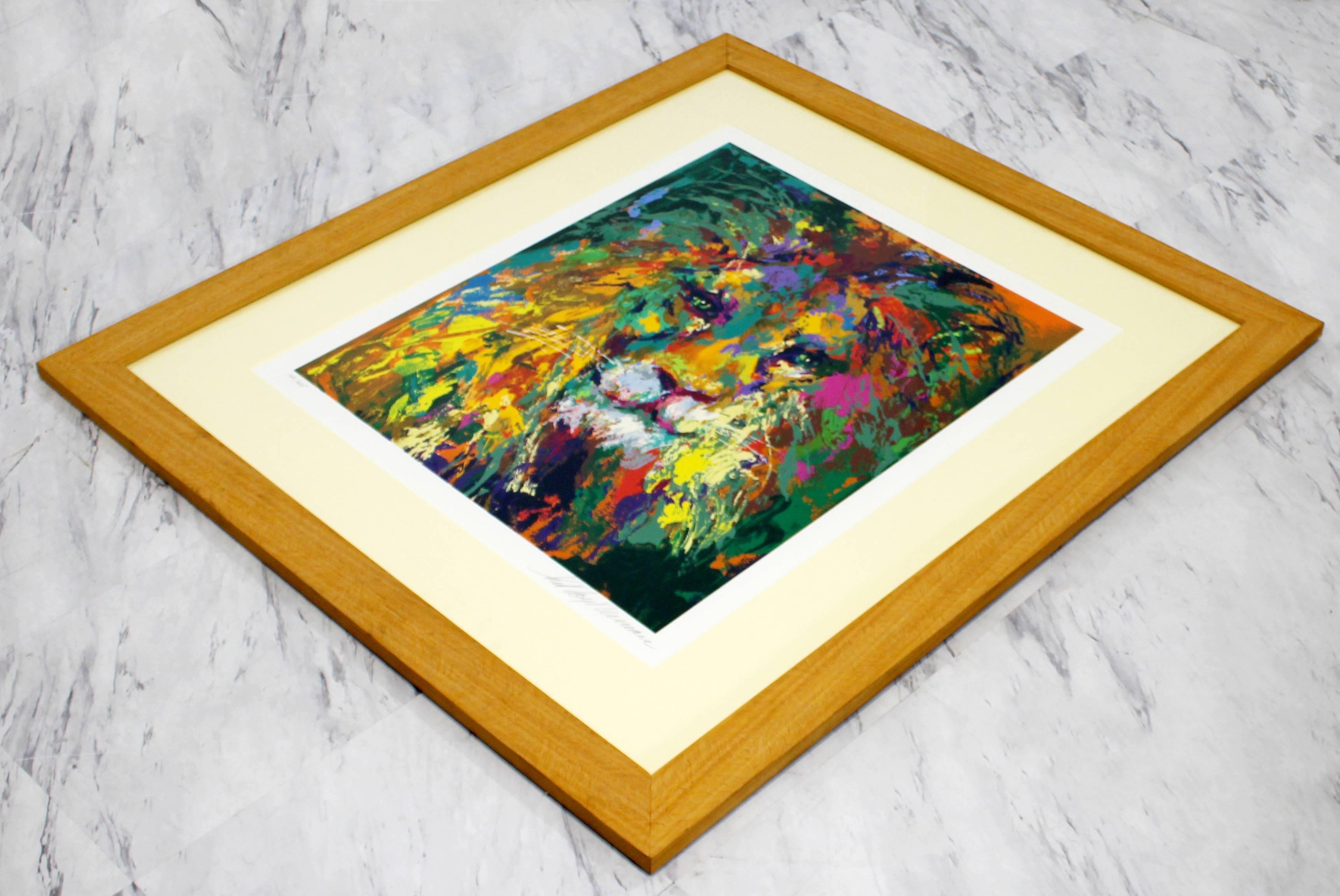 For your consideration is a fabulous serigraph of Leroy Neiman's Portrait of the Lion, signed and numbered by the artist, 140/425. In excellent condition. The dimensions of the frame are 36
