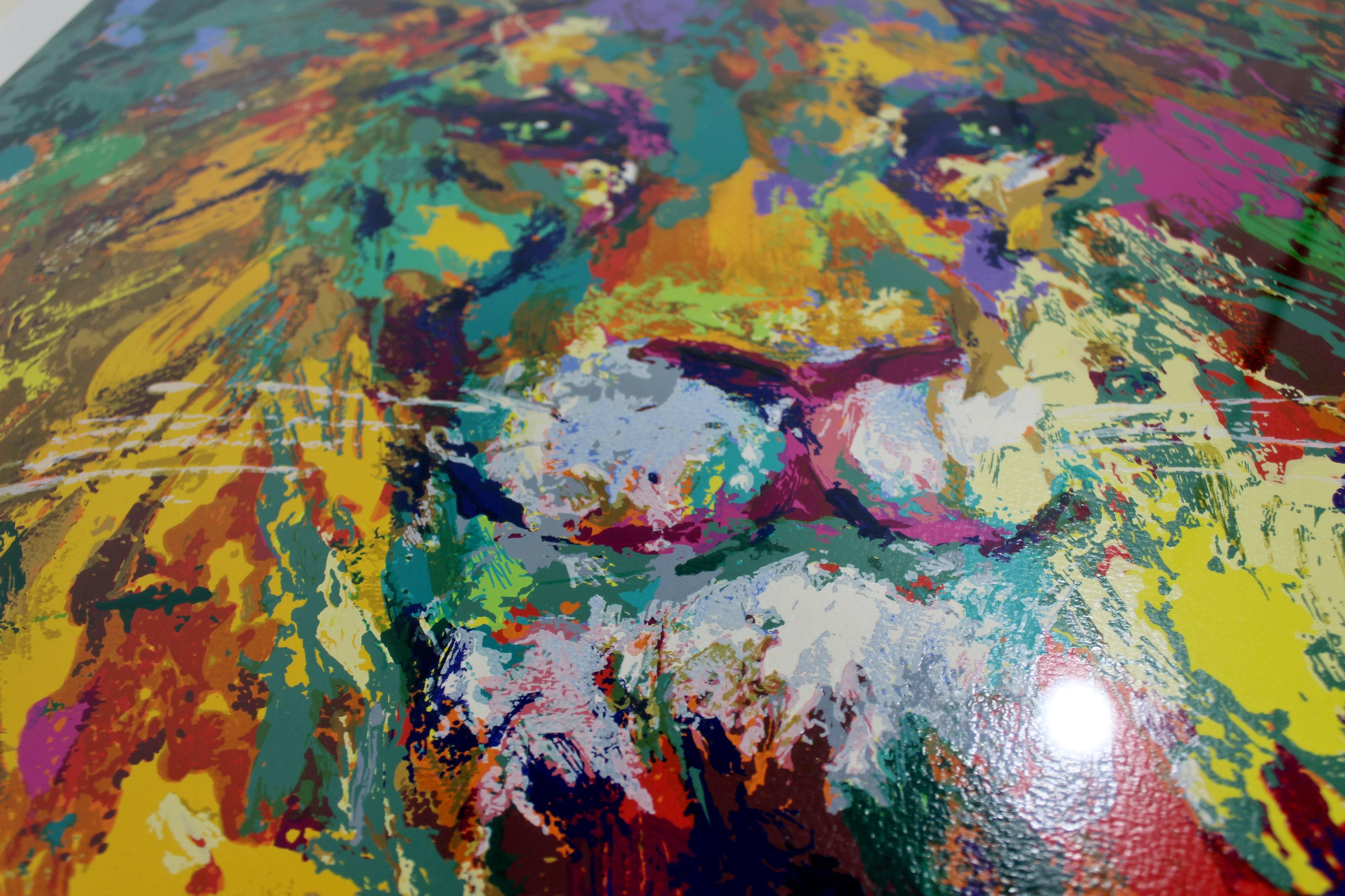 Mid-Century Modern Portrait of Lion Serigraph Signed Numbered by Leroy Neiman 2