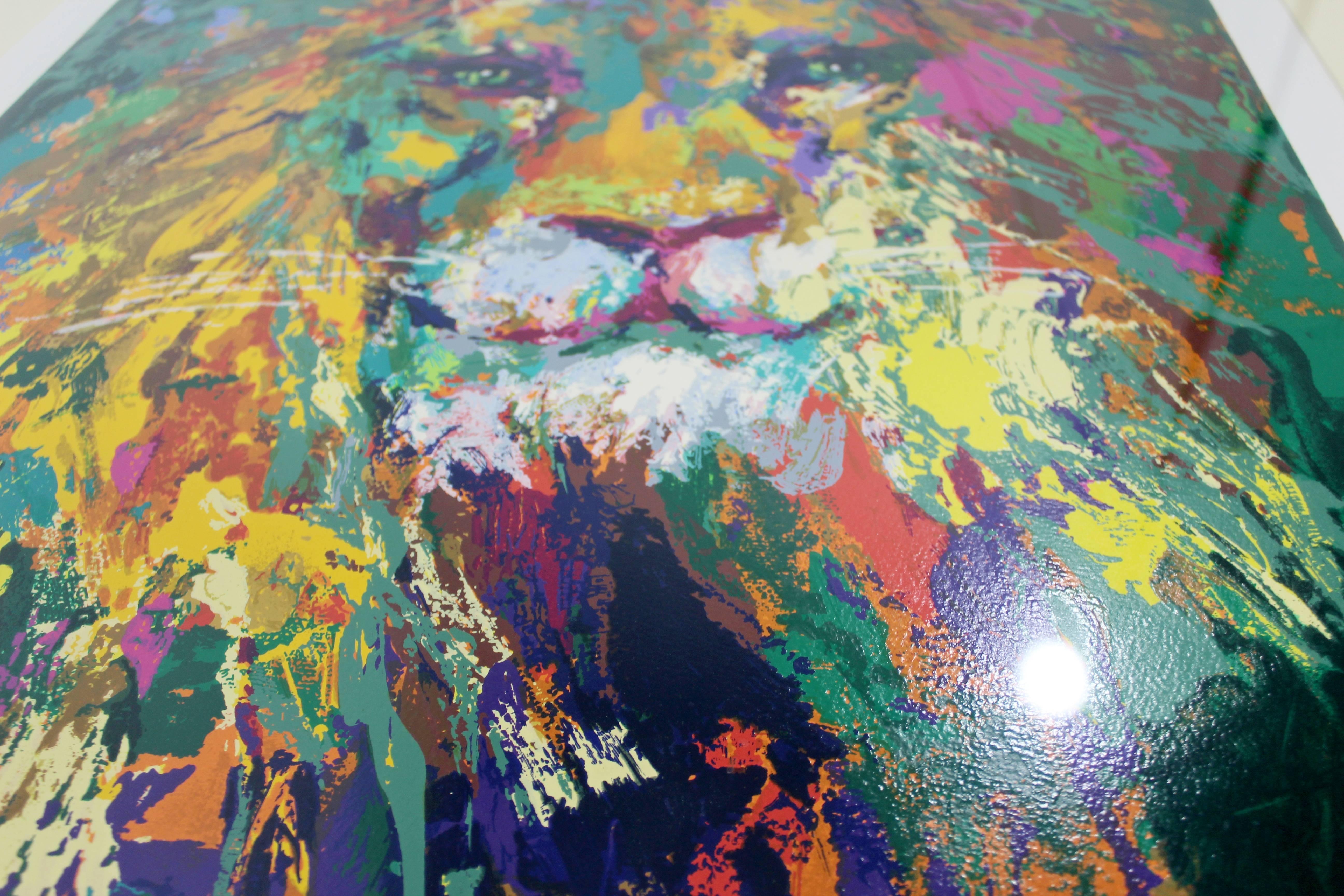 Mid-Century Modern Portrait of Lion Serigraph Signed Numbered by Leroy Neiman 4