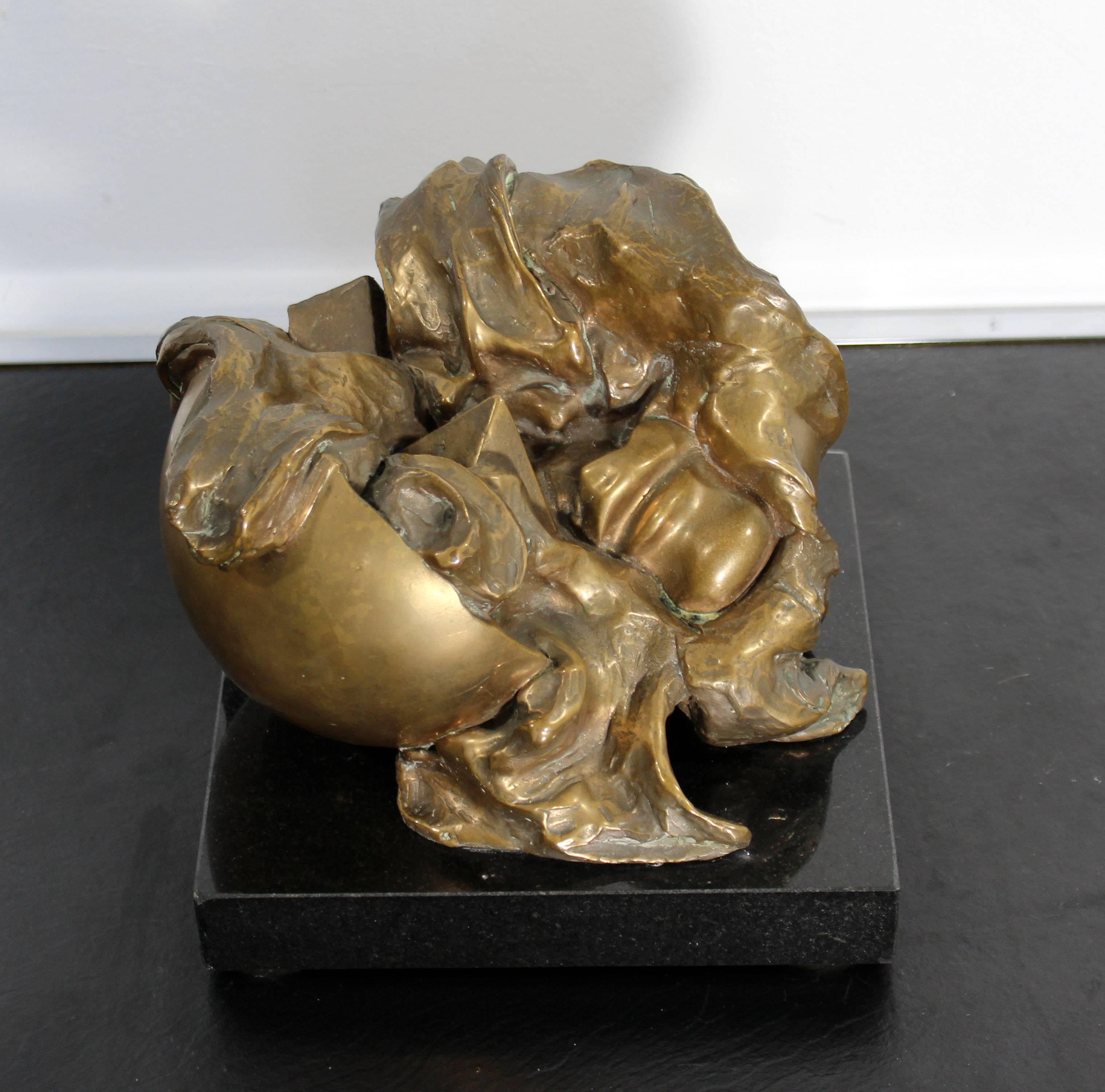 For your consideration is an absolutely entrancing, Surrealist, bronze table sculpture, signed and numbered 13/60 by Jens Flemming Sorensen. In excellent condition. The dimensions are 8