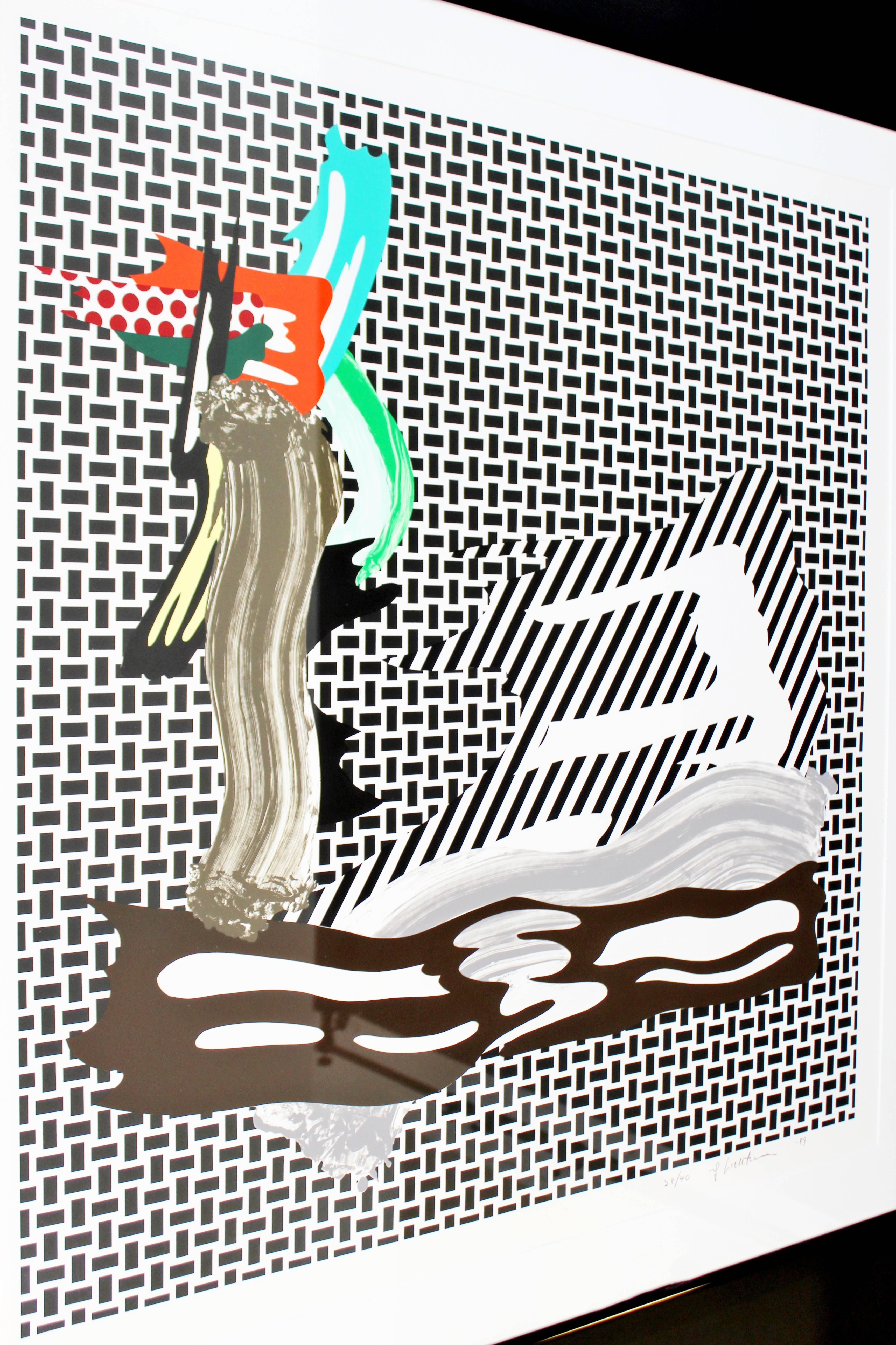 American Contemporary Signed Numbered Litho Roy Lichtenstein Brushstroke, 1989, Pop Art