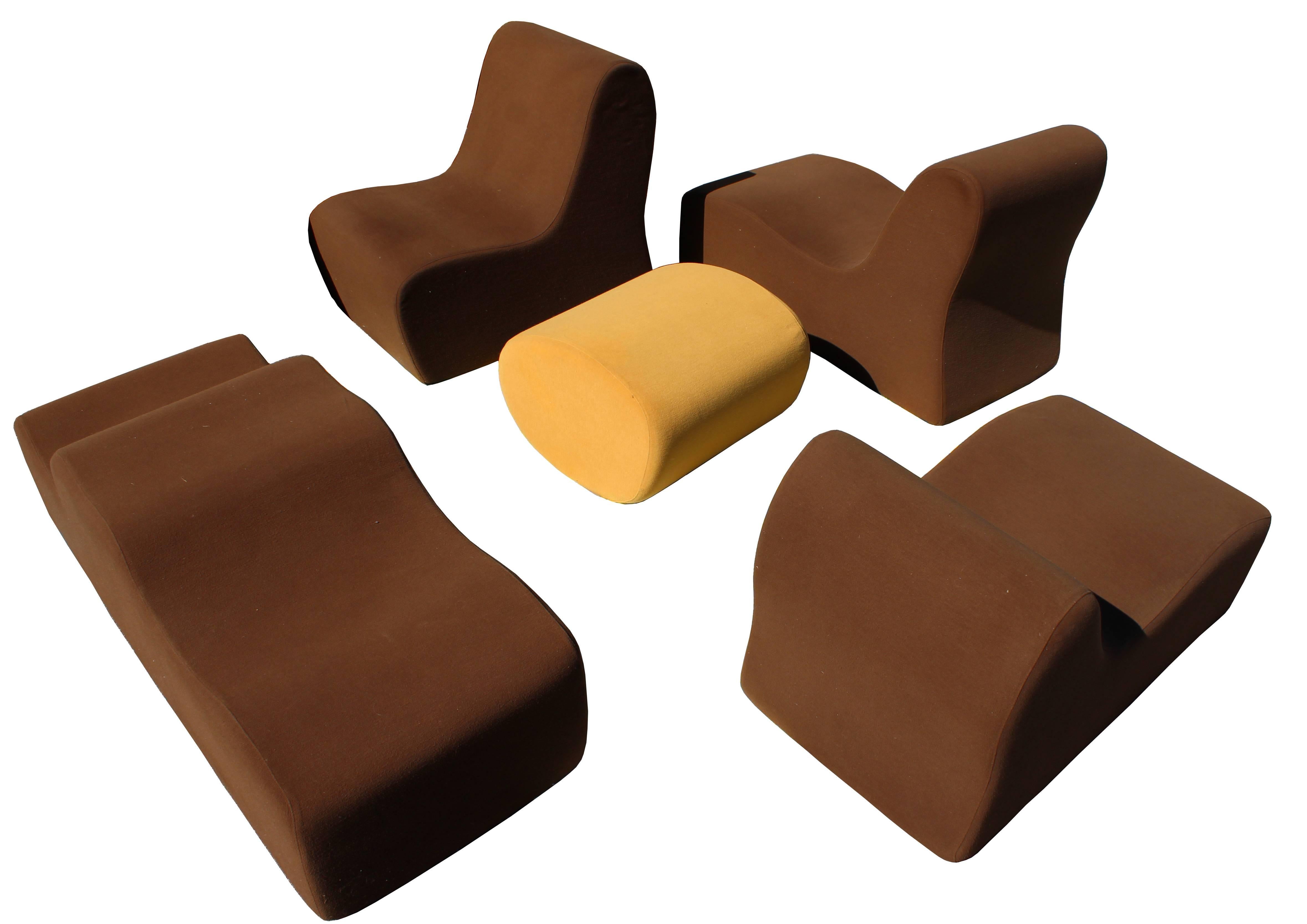 For your consideration is a unique, modular, foam sofa set, 
