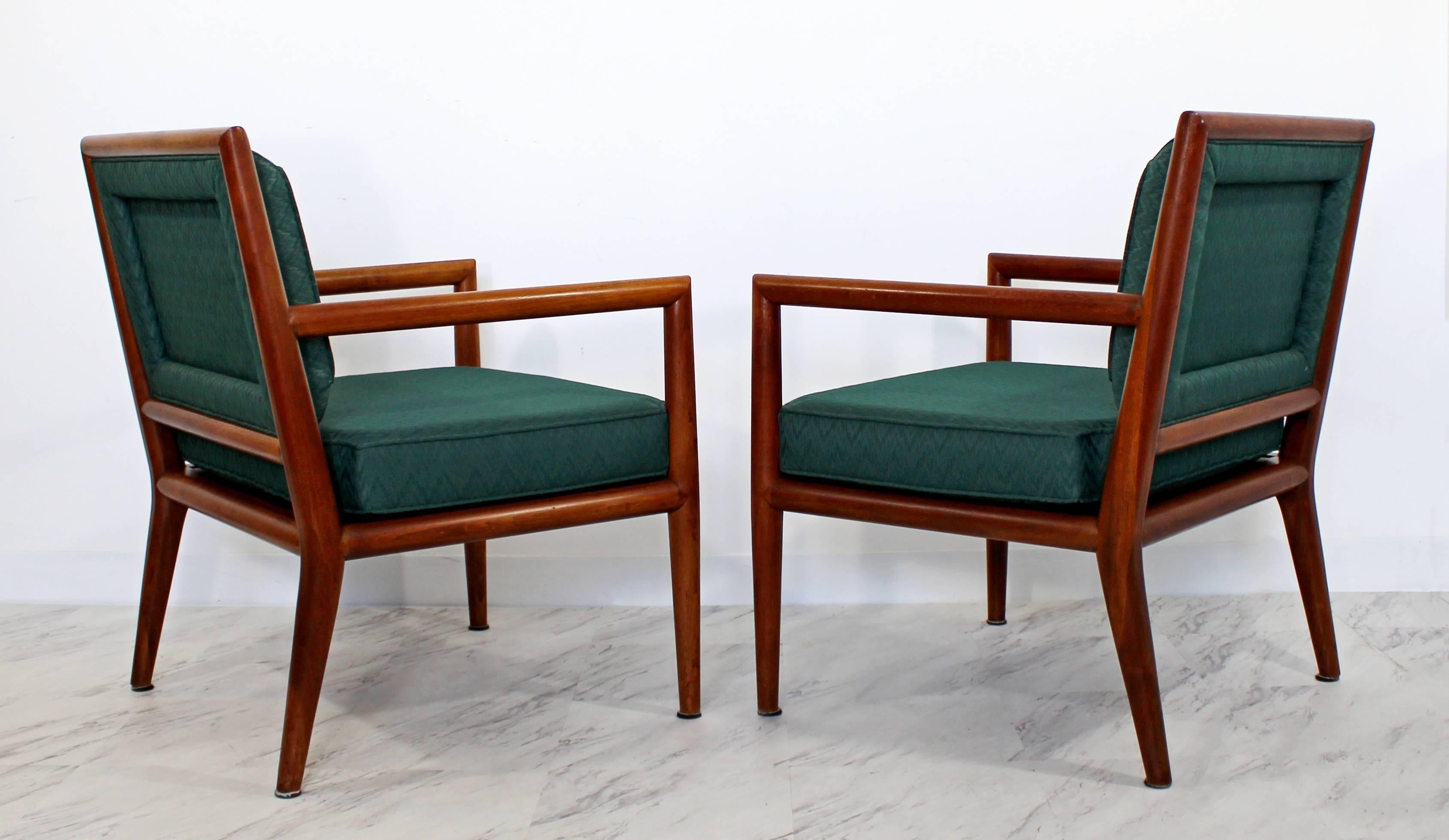 American Mid-Century Modern Pair of Robsjohn-Gibbings for Baker Lounge Armchairs, 1950s