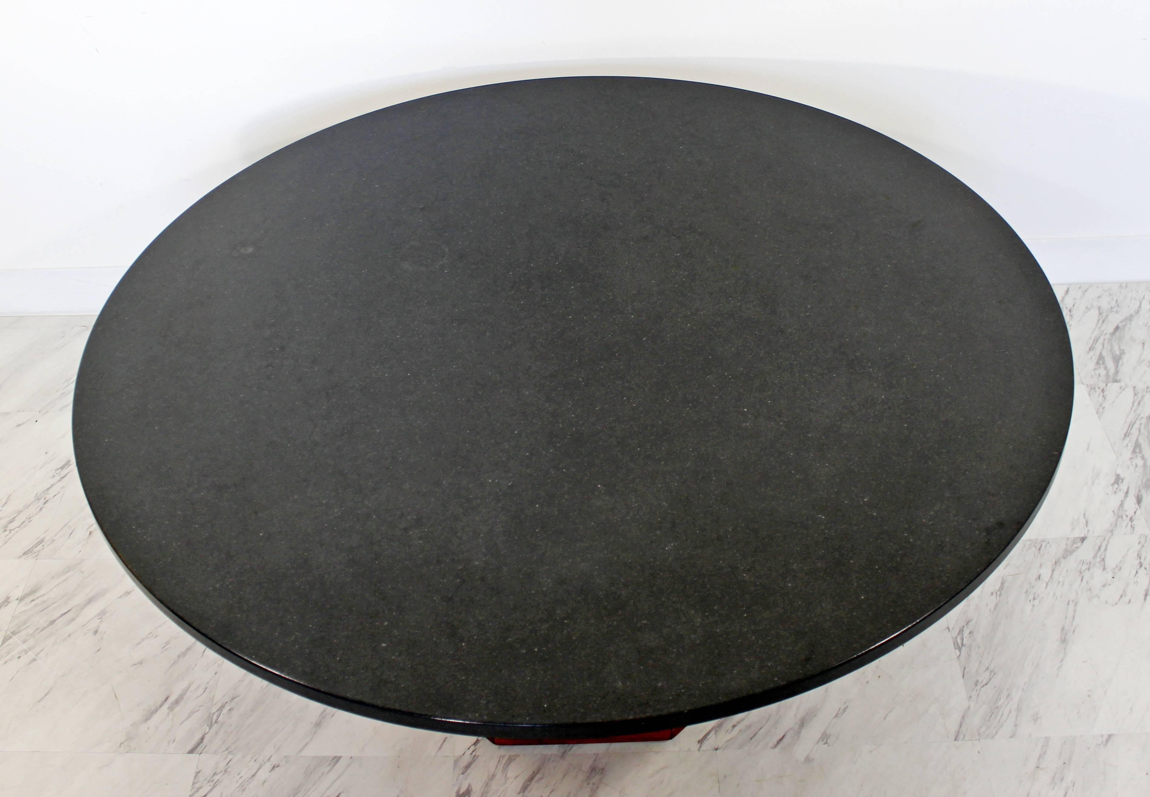 Mid-Century Modern Fred Kemp Slate & Octagon Walnut Base Coffee Table, 1960s In Good Condition In Keego Harbor, MI