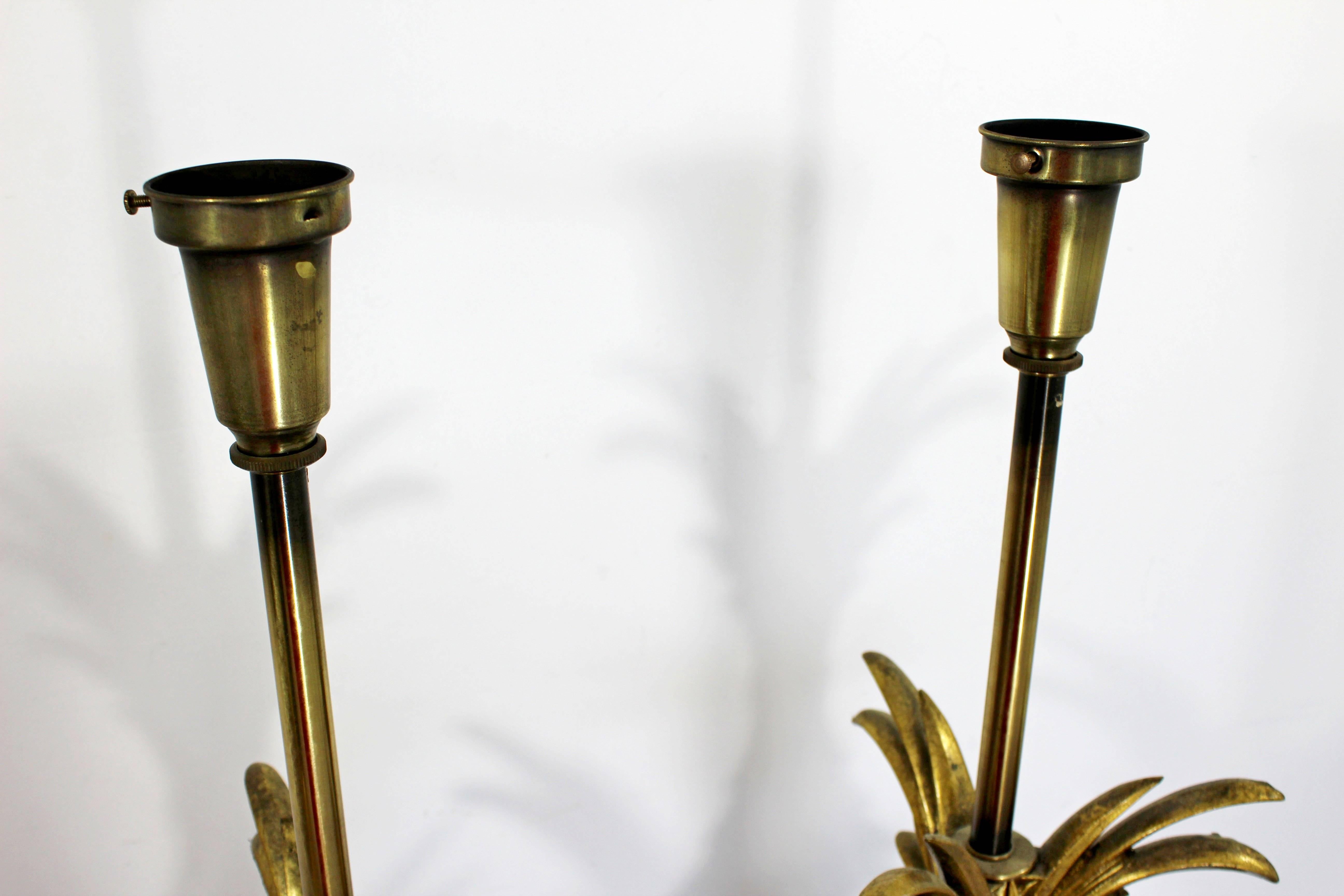 Hollywood Regency Pair of Solid Brass Ornate Chapman Table Lamps, 1980s 1