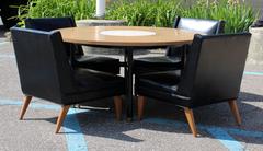 Mid-Century Modern Harvey Probber Game Table and Set Four Slipper Chairs