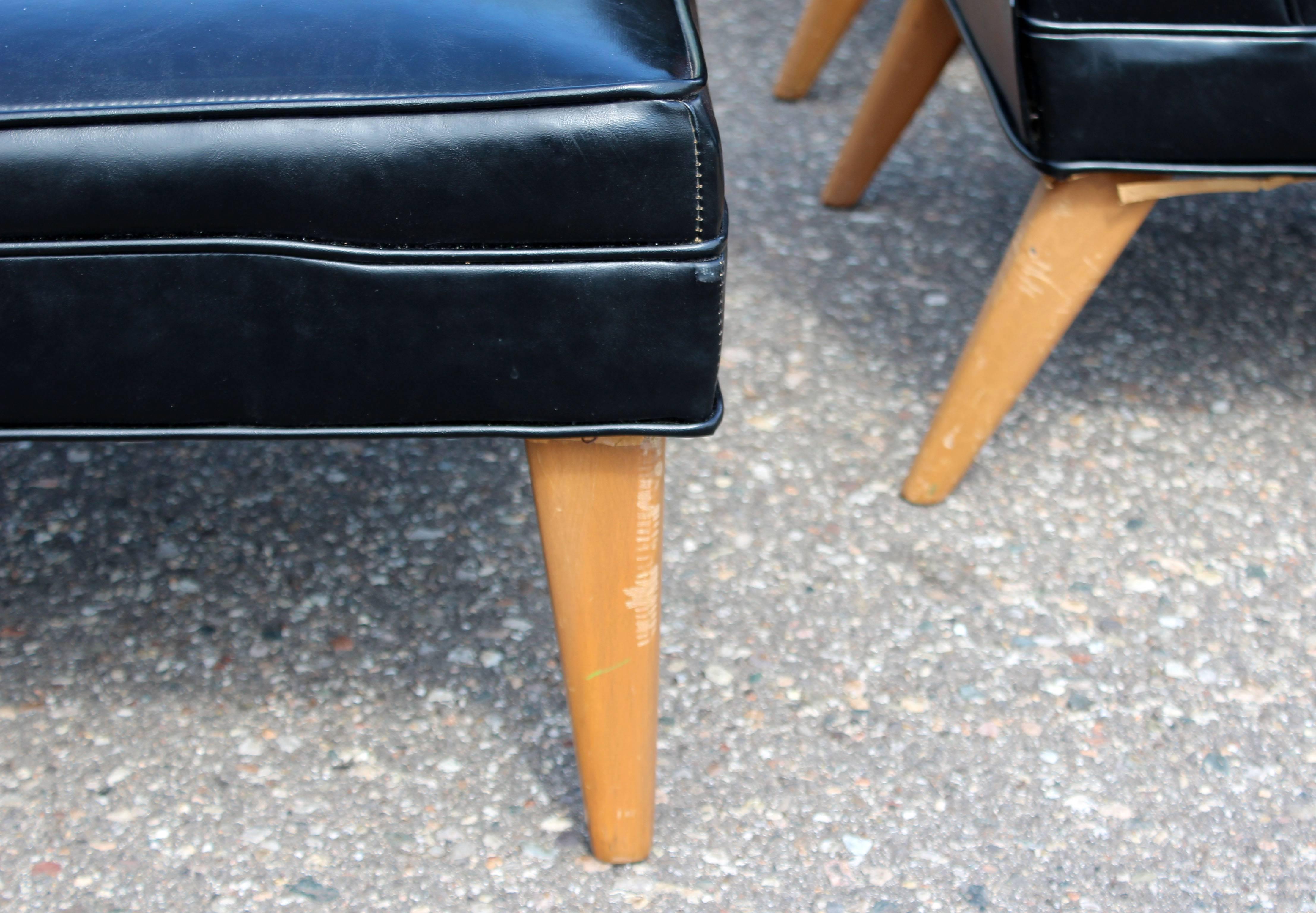 Mid-20th Century Mid-Century Modern Pair of Harvey Probber Slipper Side Chairs, 1960s