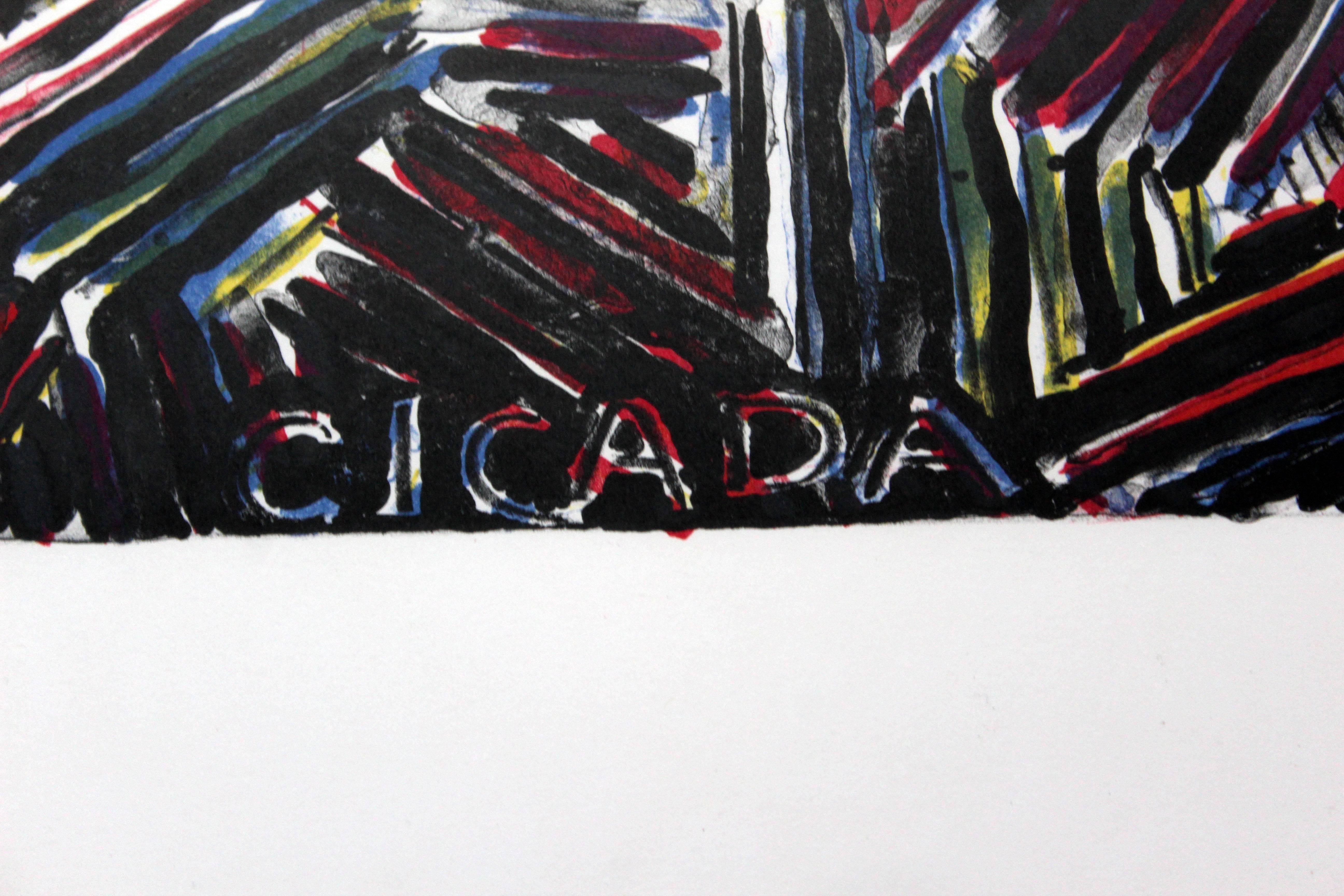 Late 20th Century Contemporary Cicada 1981 by Jasper Johns Color Lithograph Signed Numbered 39/58